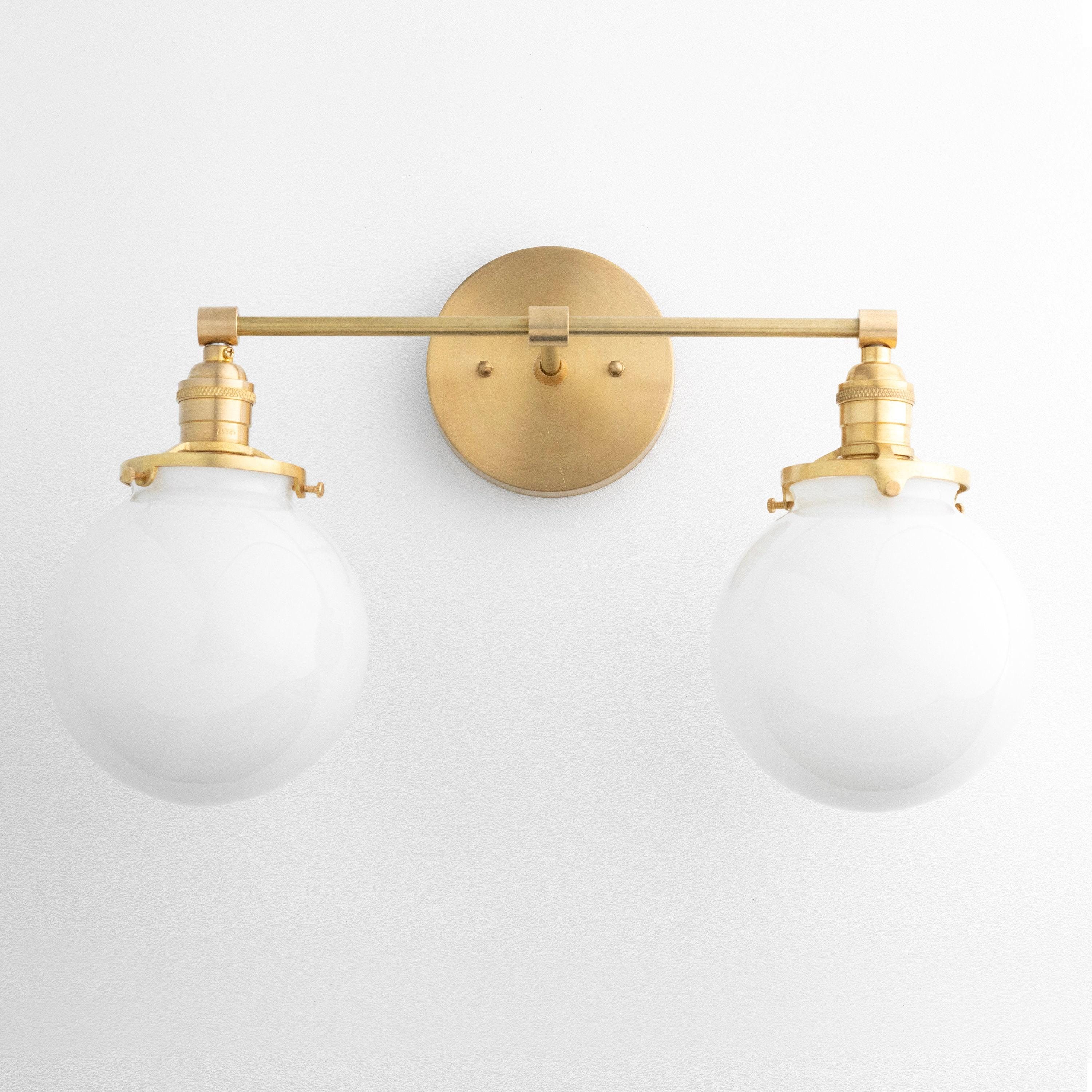 Lumio Globe Glass Globe Vanity Light - Modern Two Light Bathroom Sconce K1432