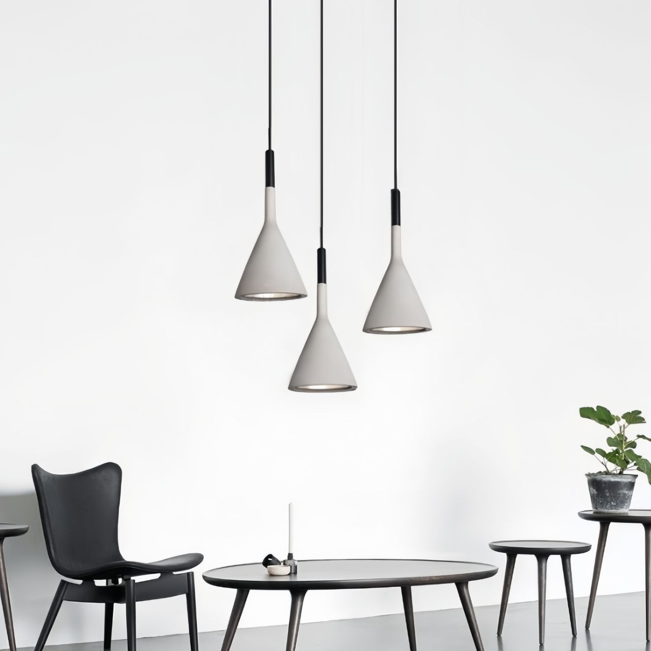 Minimalist Aplomb Pendant Light - Cement Cone Pendant Light for Kitchen Island