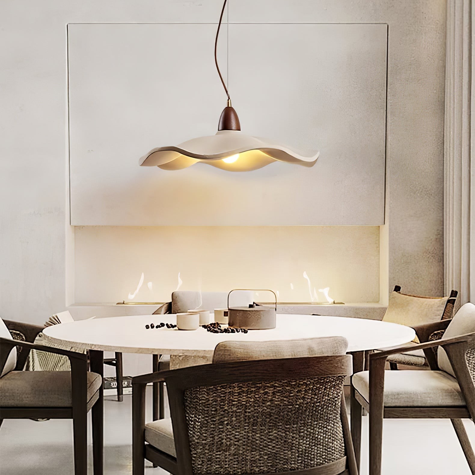 Japanese Wabi-Sabi Style Cement Wave Pendant Lamp K309