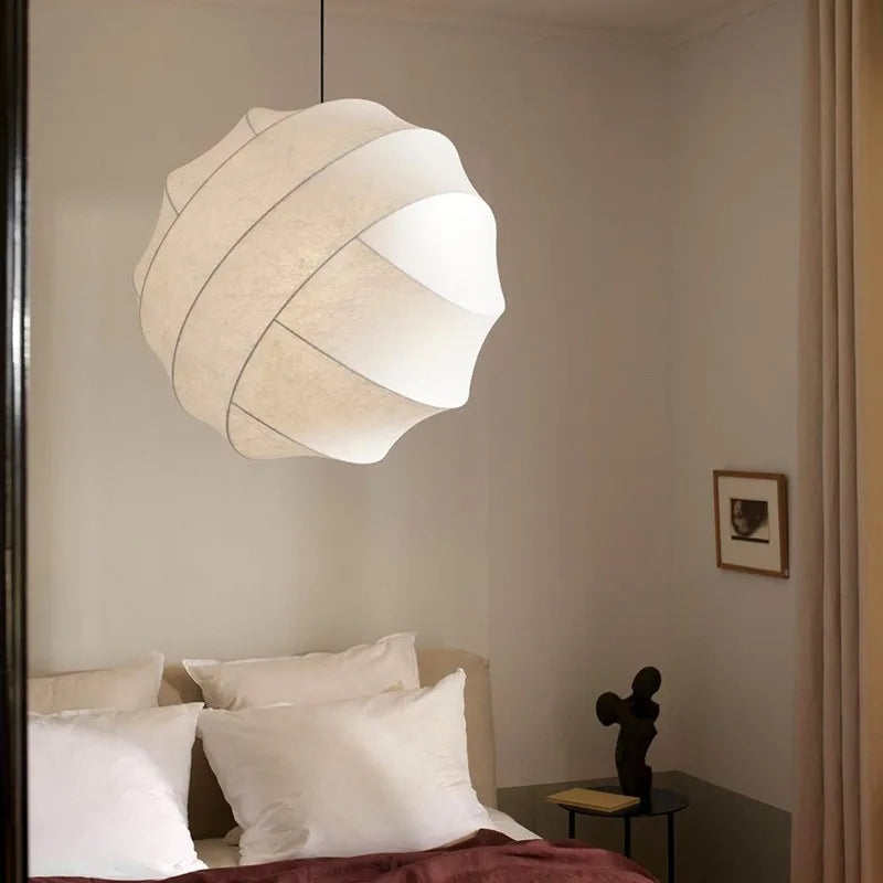 Wabi Sabi Silk Ball Japandi Pendant Light D883
