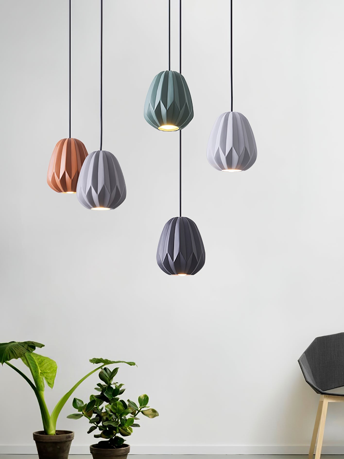 Papaya Resin Pendant Lamp K1064