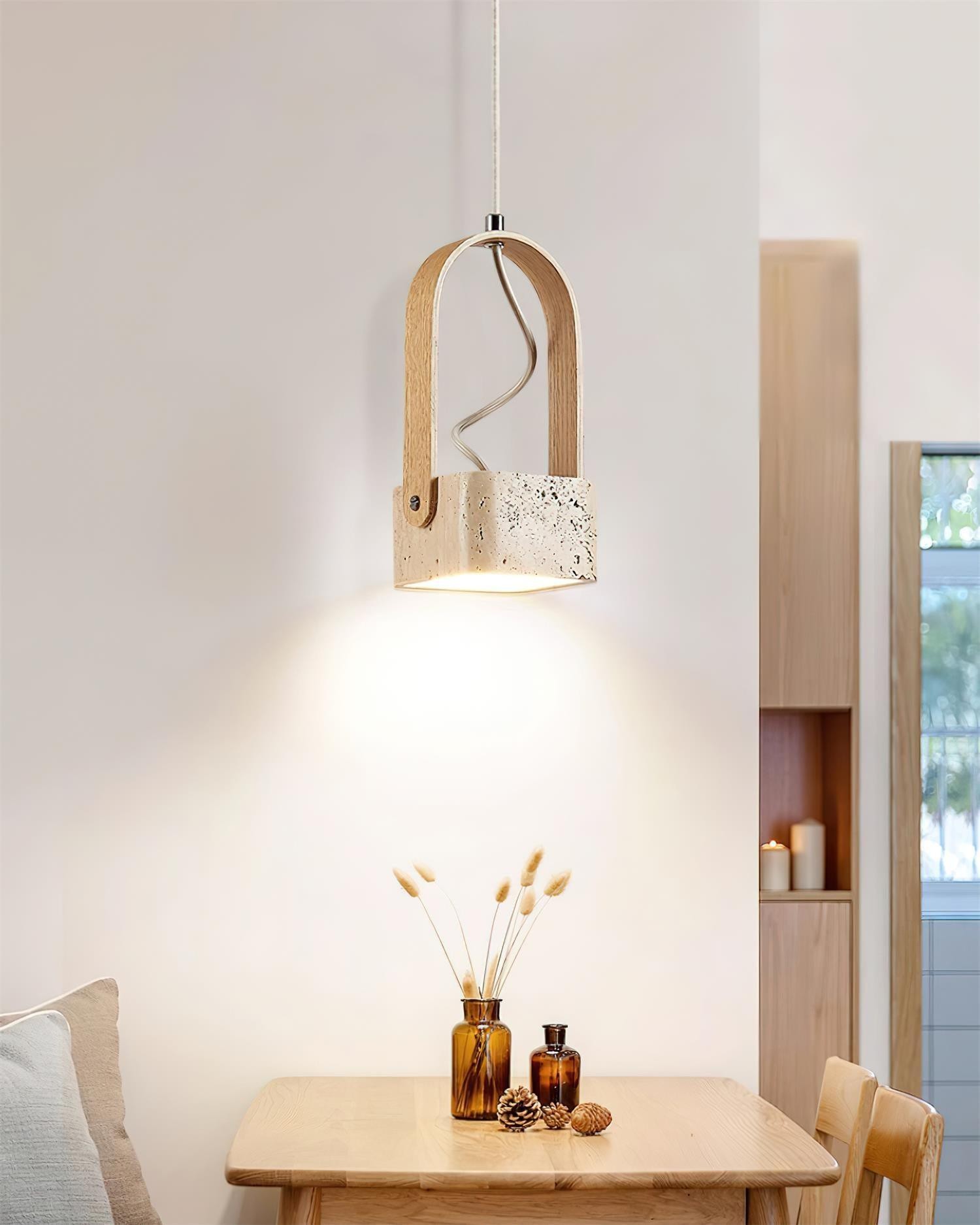Geometric Yellow Travertine Pendant Lamp K449