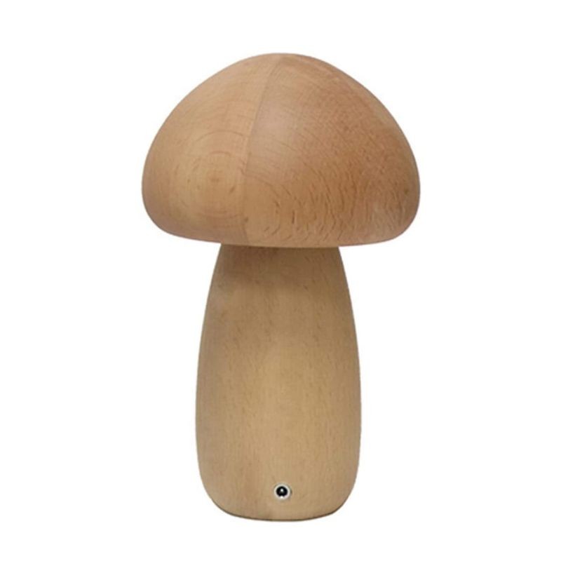 Wooden Mushroom Rechargeable Table Lamp For Living Room K07