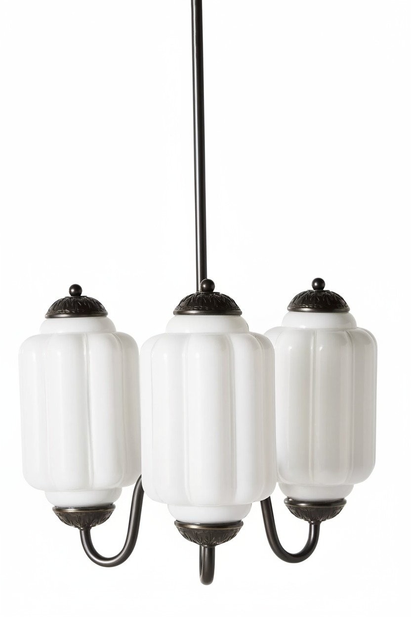 Eloise Classic Glass Pendant Light - Retro Glass and Metal Hanging Lamp for Kitchen Island Cafe K1475