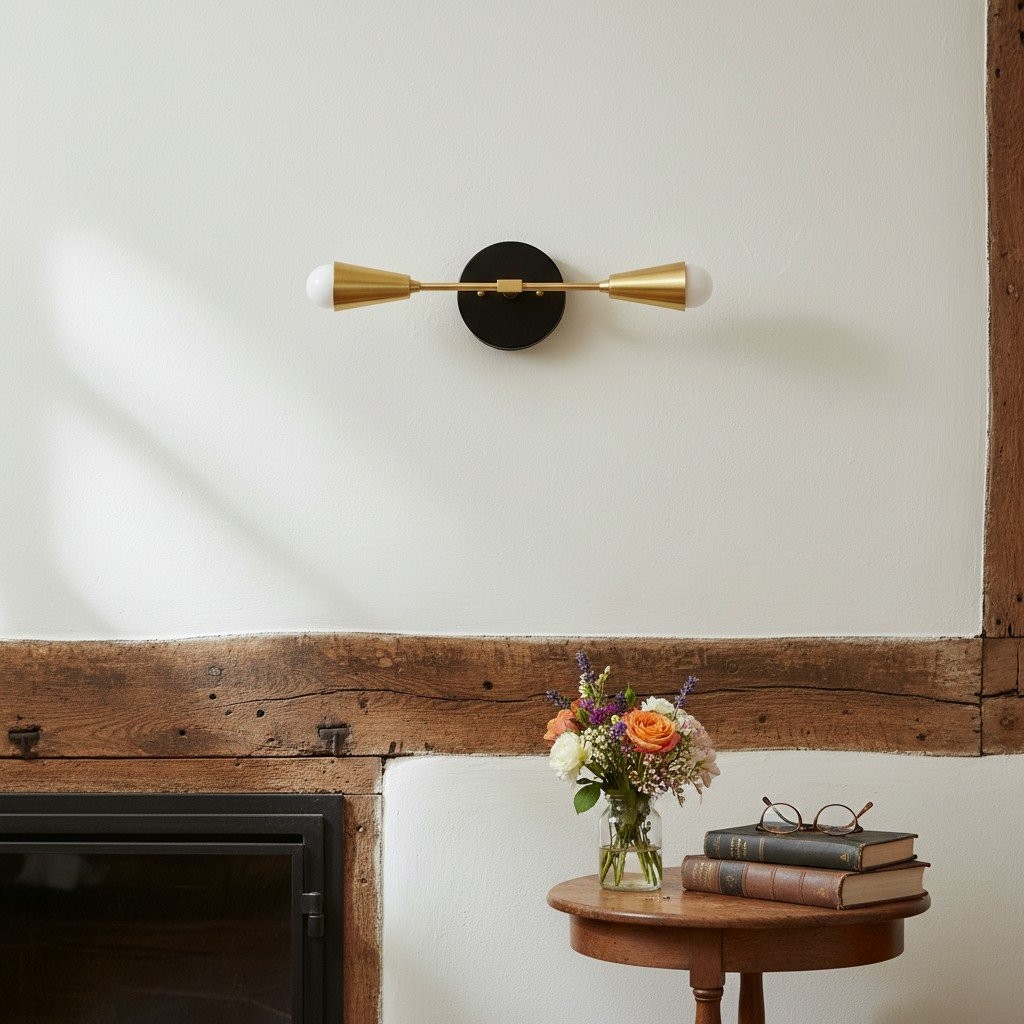 Mobilux Line Minimalist Vanity Light Fixture - Mid Century Bathroom Sconce K1435