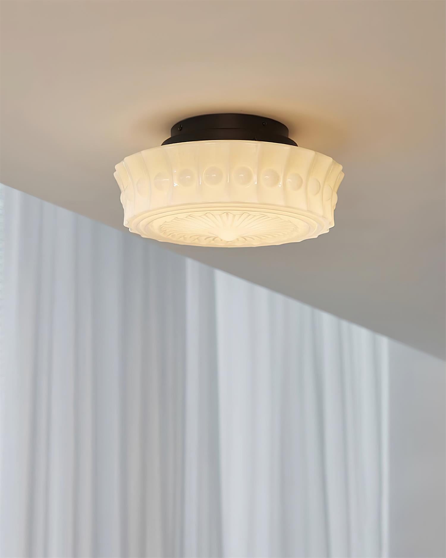 Rigidus French Vintage Glass Cream Style Ceiling Light K431