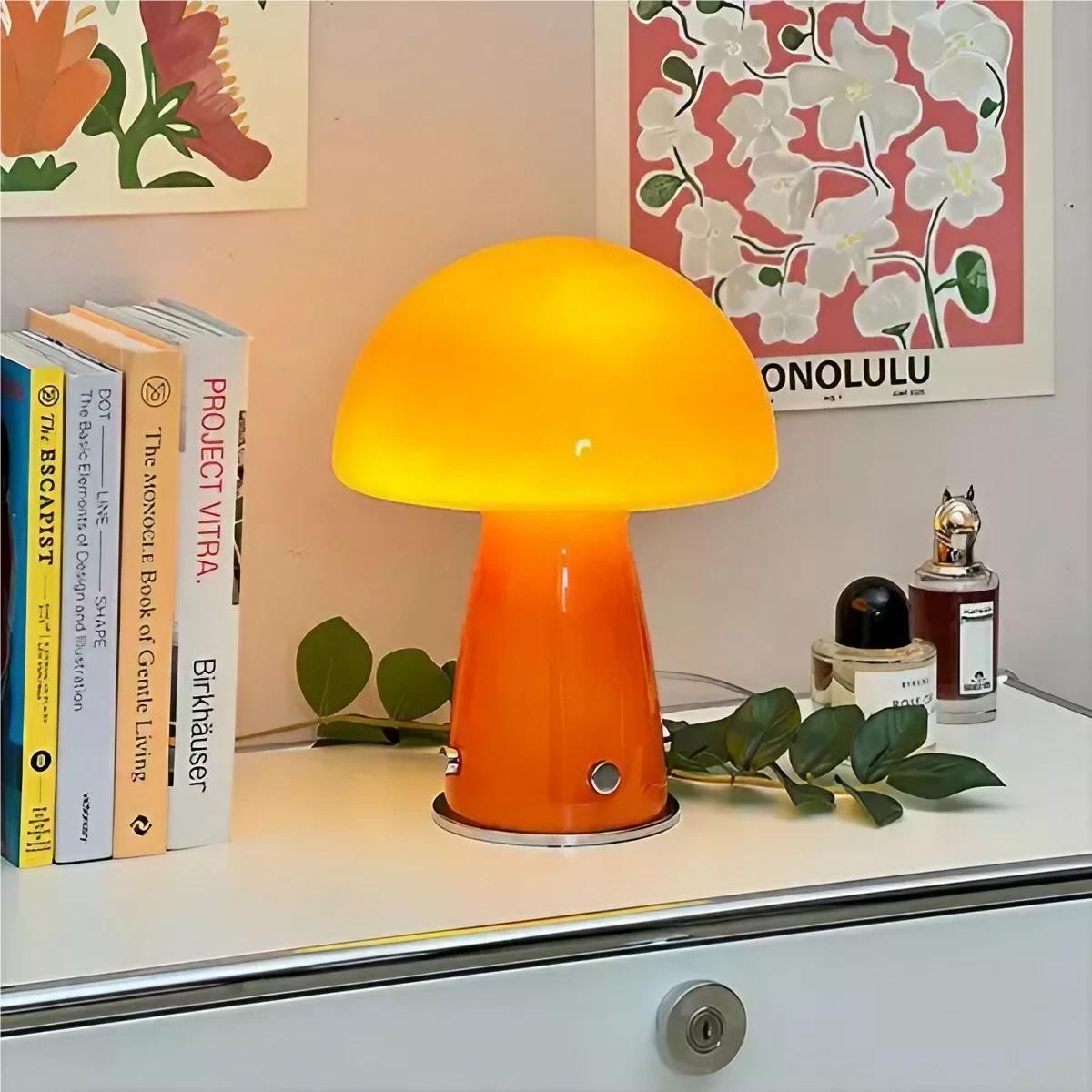 Modern Bauhaus Glass Mushroom Table Lamp K60