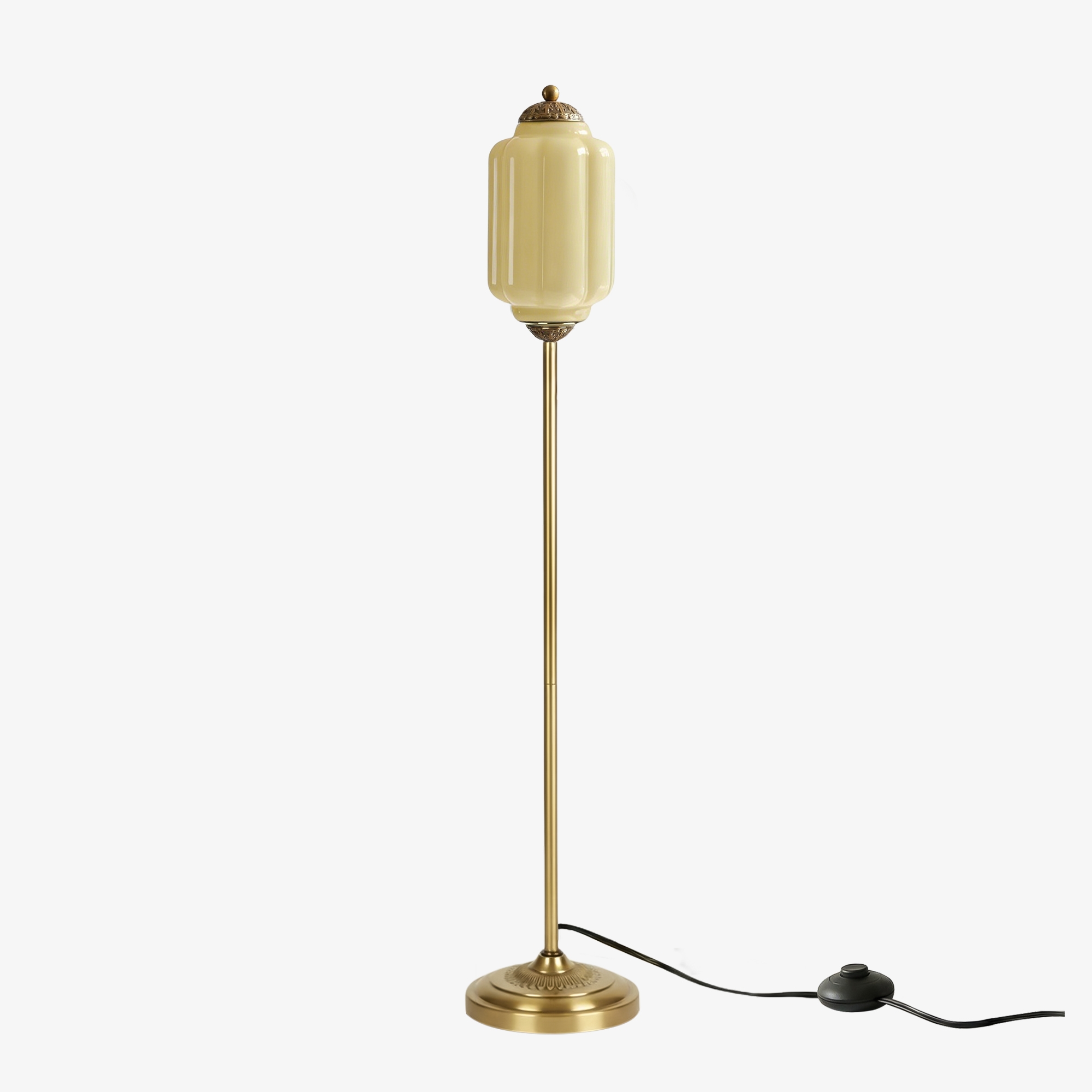 Eloise Handcrafted Retro Glass Floor Lamp - Lantern Form Floor Light for Reading Corners K2345