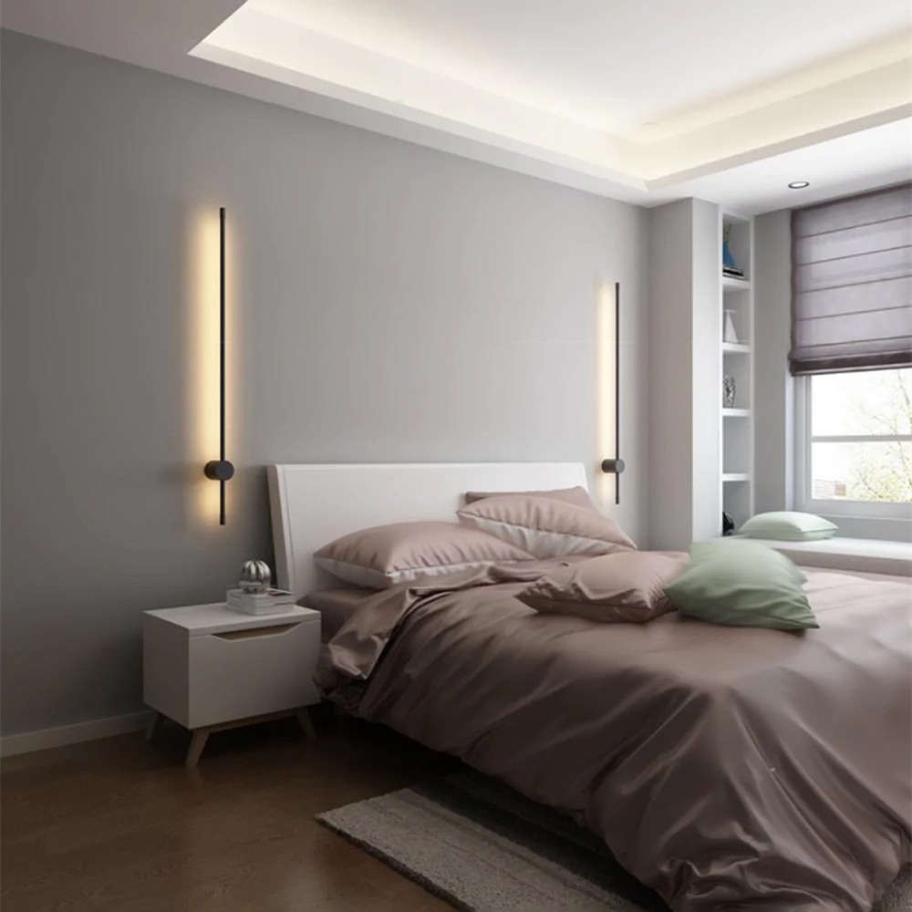 Nordic Architectural Style Linear LED Wall Lamp - Minimalist Light for Entryway or Living Room