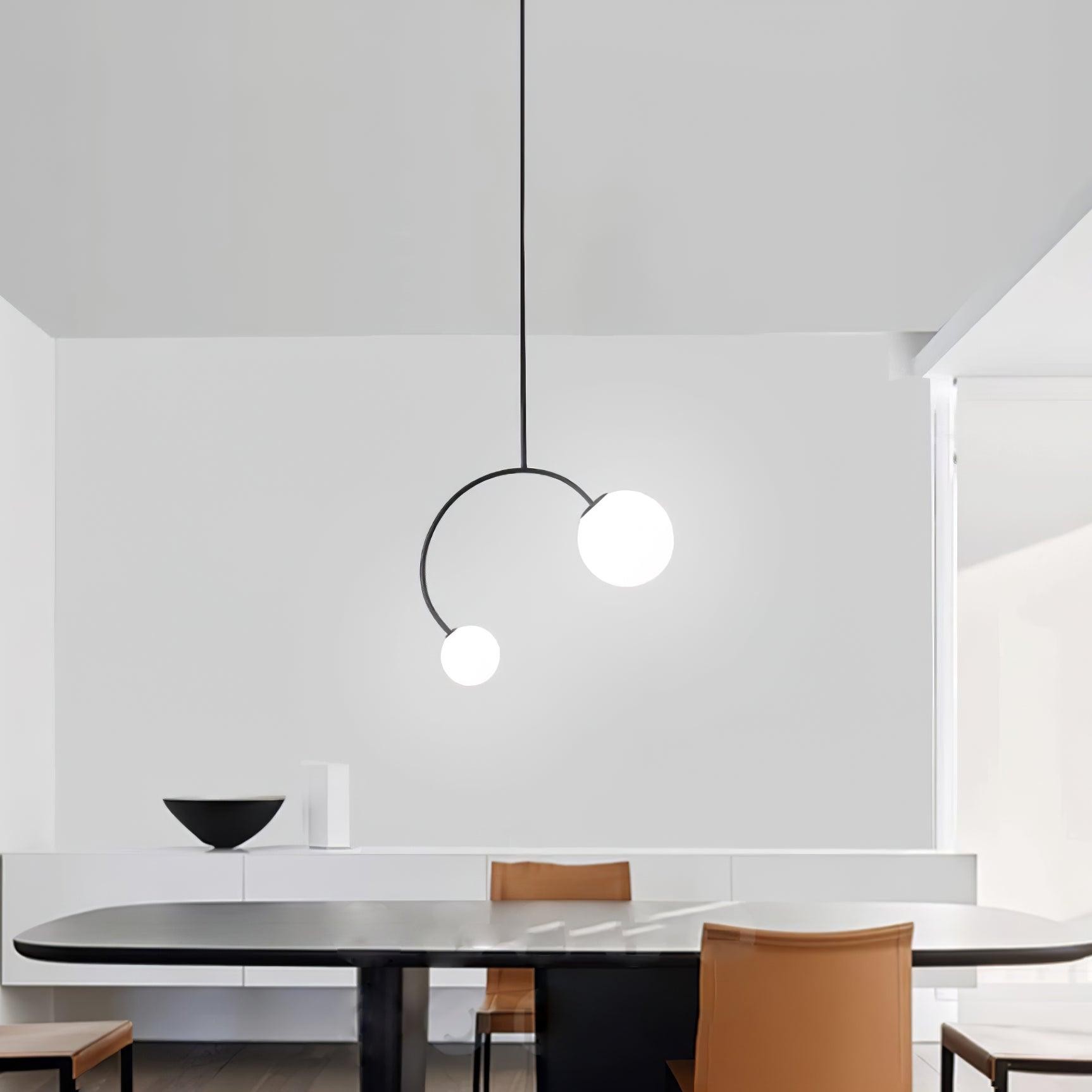 Creative Double Heads Glass Pendant Lamp K249