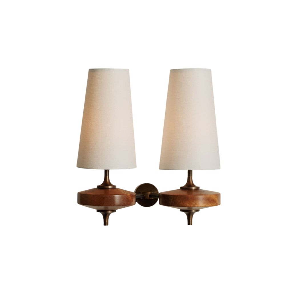 Hour Retro Wood Metal Wall Lamp – Elegant Fabric Accent Lighting for Living Spaces K1208