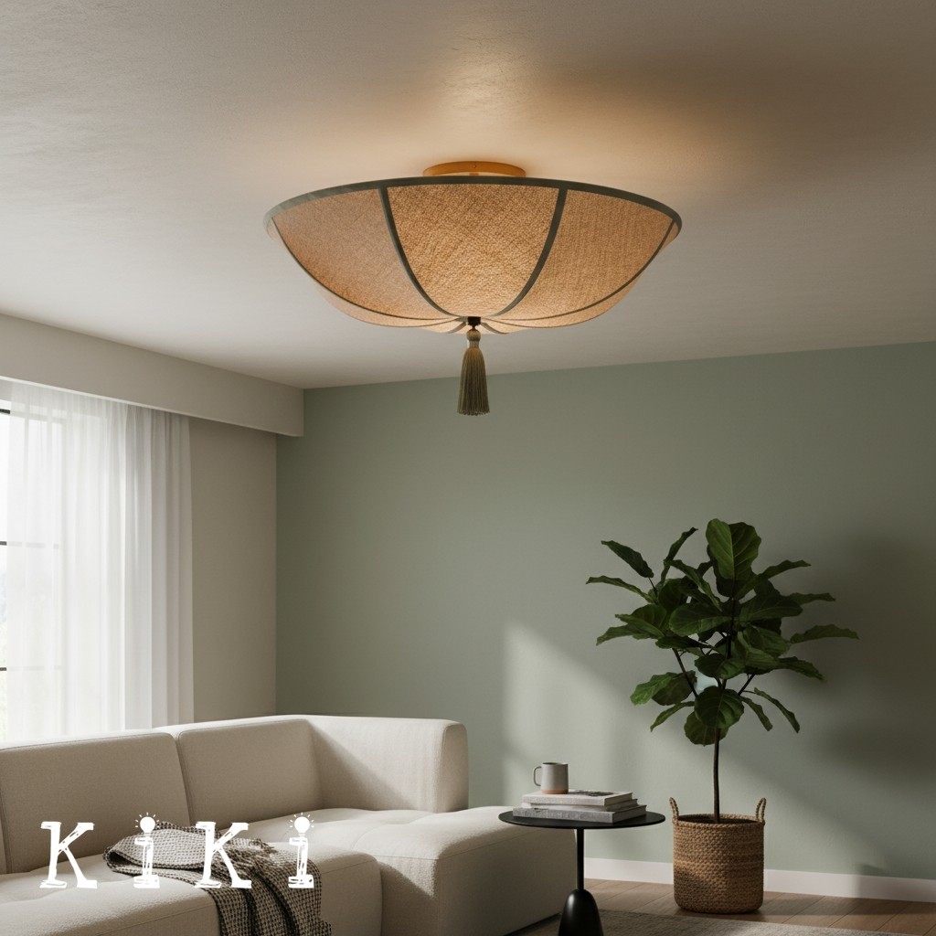 Valoflor Modern Floral Fabric Ceiling Lamp - Decorative Petal Flush Mount for Bedrooms and Living Areas K2146