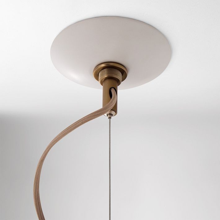 Alvian Pendant Light - Linen Shade with Adjustable Height for Cozy Dining K1384