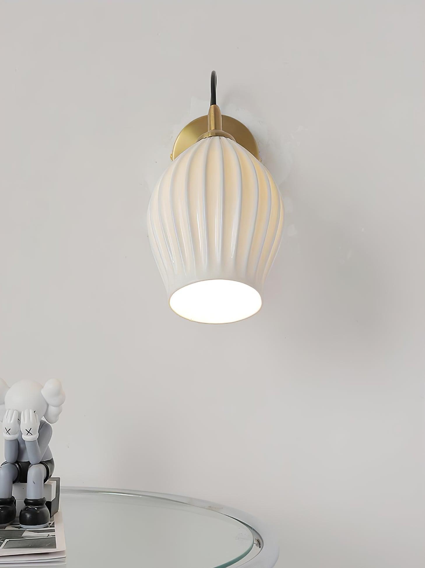 Cream Style Ceramic Ribbed Wall lamp K313
