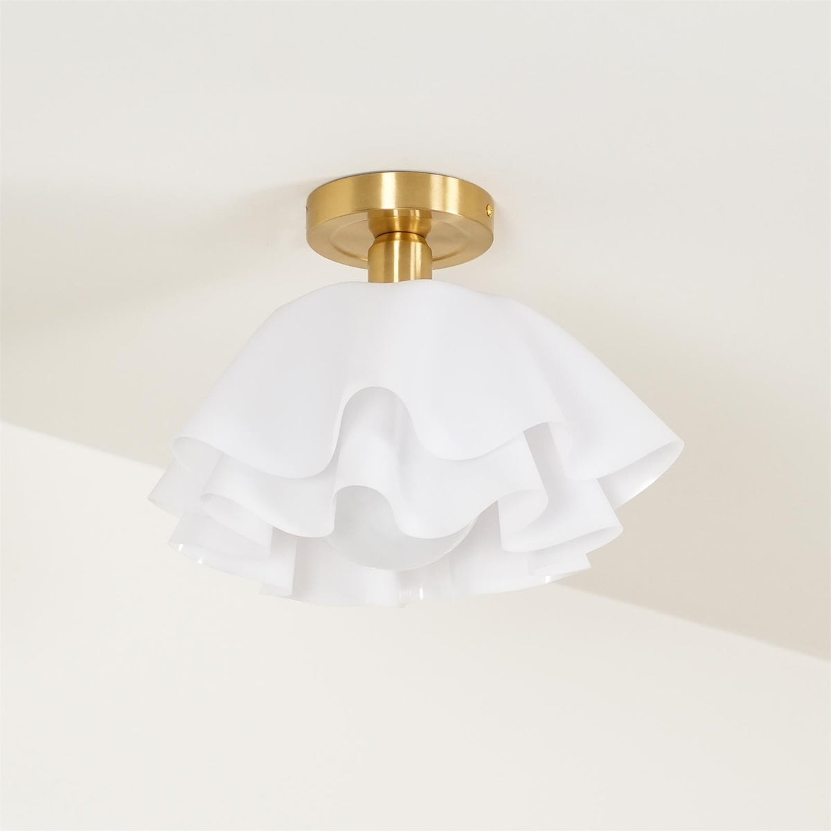 Lustra Pleated Retro Brass Acrylic Ceiling Light D959