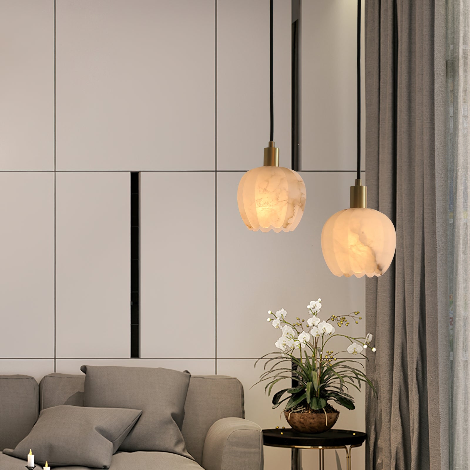 Lilin Alabaster Pendant Light D424