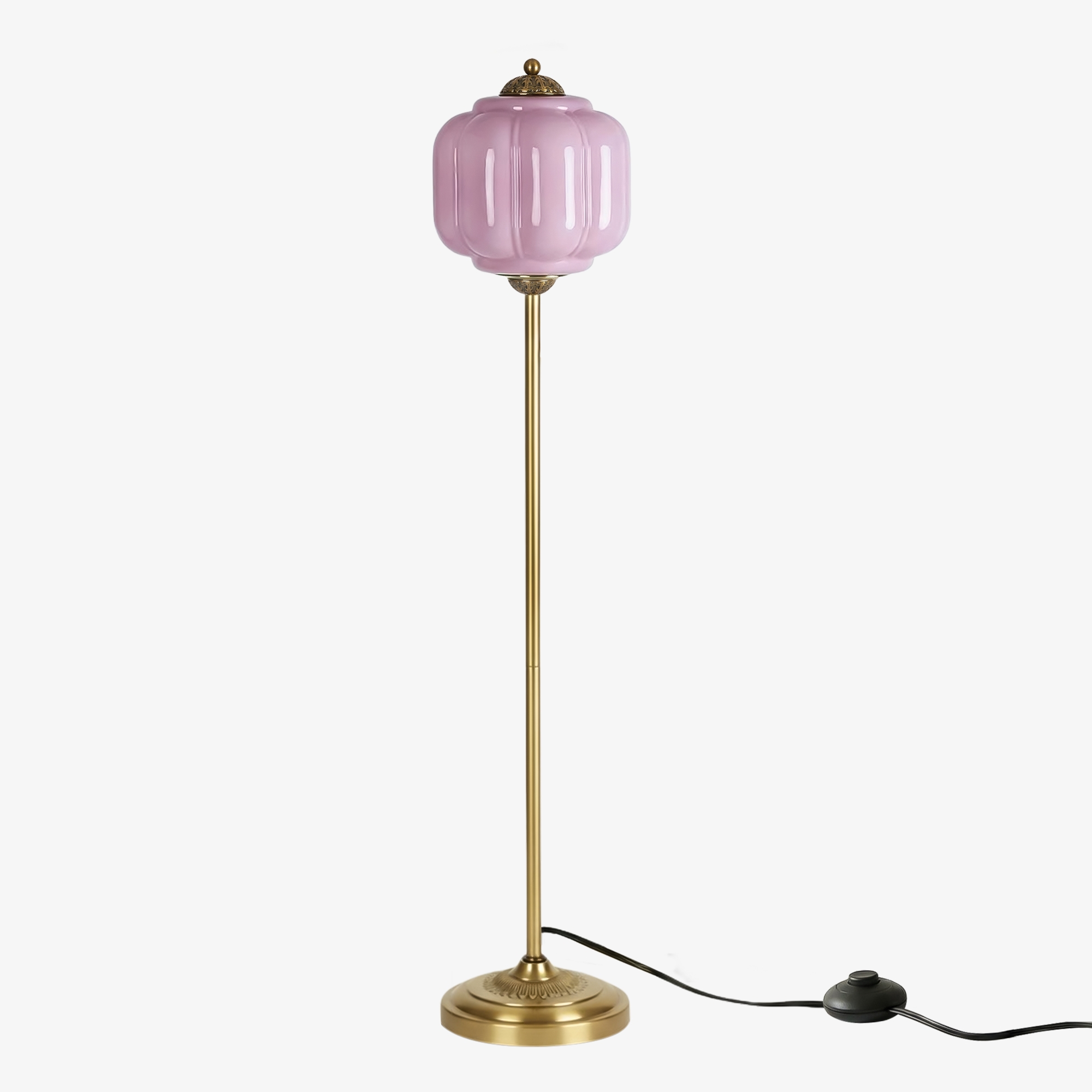 Eloise Handcrafted Retro Glass Floor Lamp - Lantern Form Floor Light for Reading Corners K2345