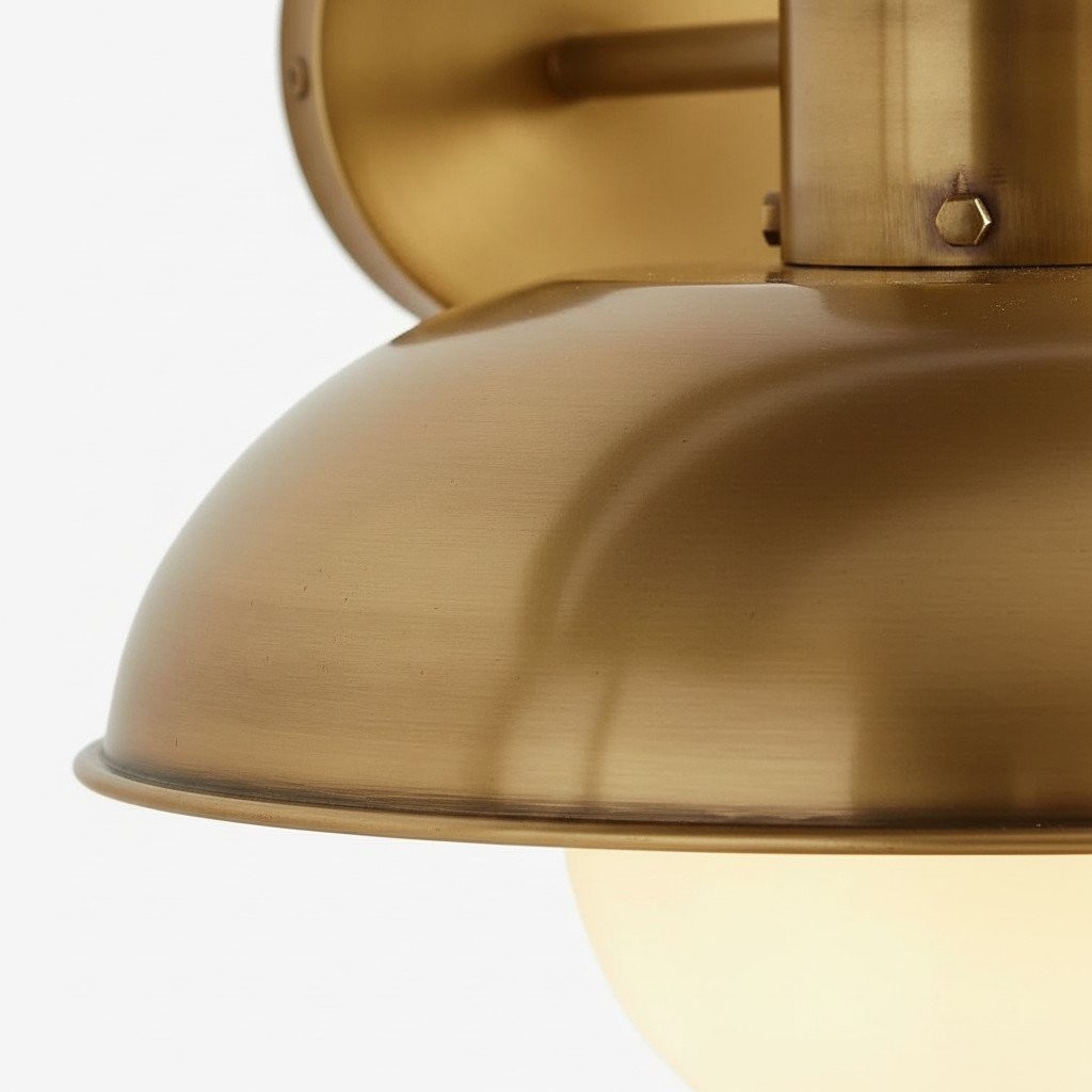 Cordax Industrial Modern Wall Lamp - Soft Opal Glass Glow for Hallway or Bedroom K1706