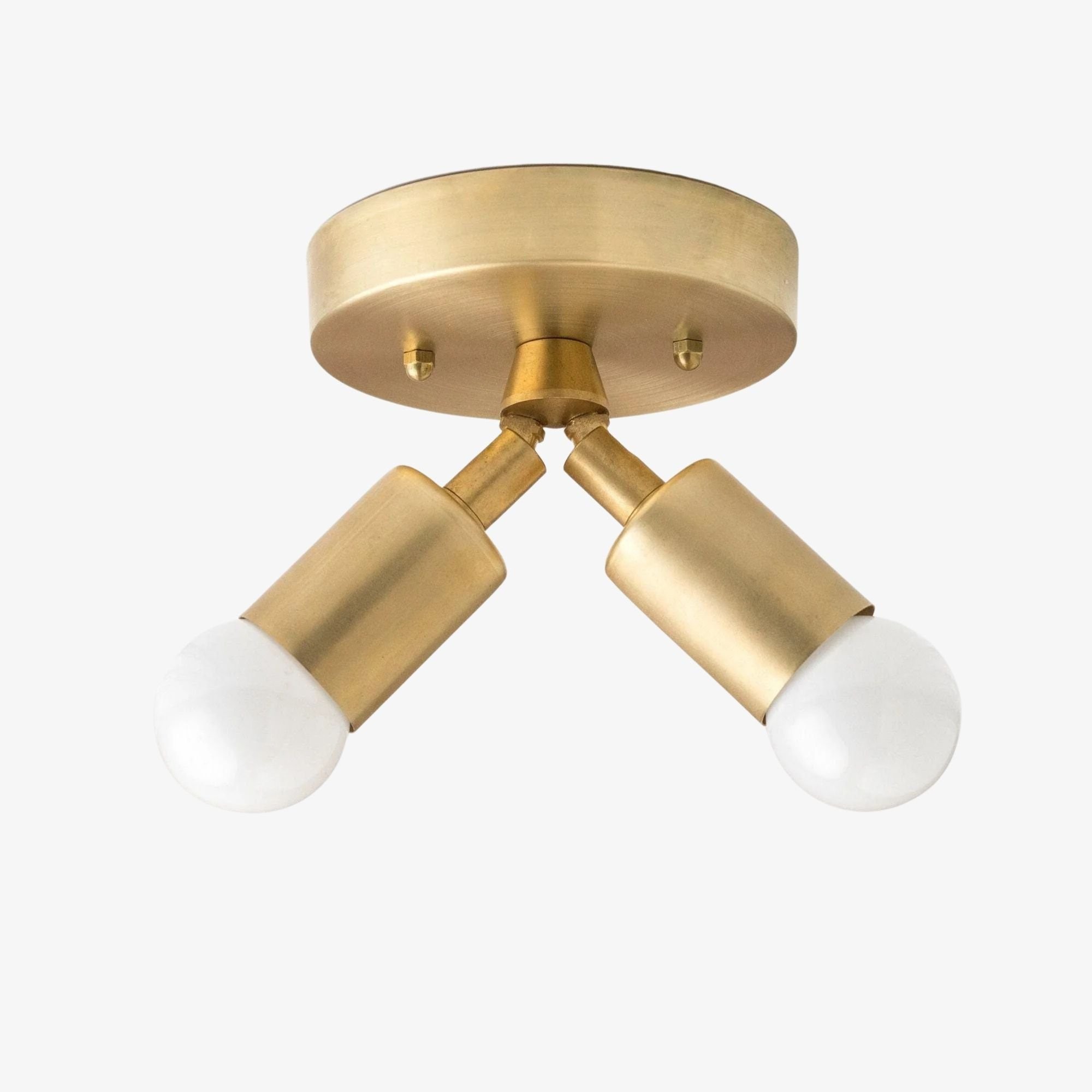 Mobilux Line Modern Brass Flush Mount - Minimalist Gold Ceiling Light for Bedroom K1454