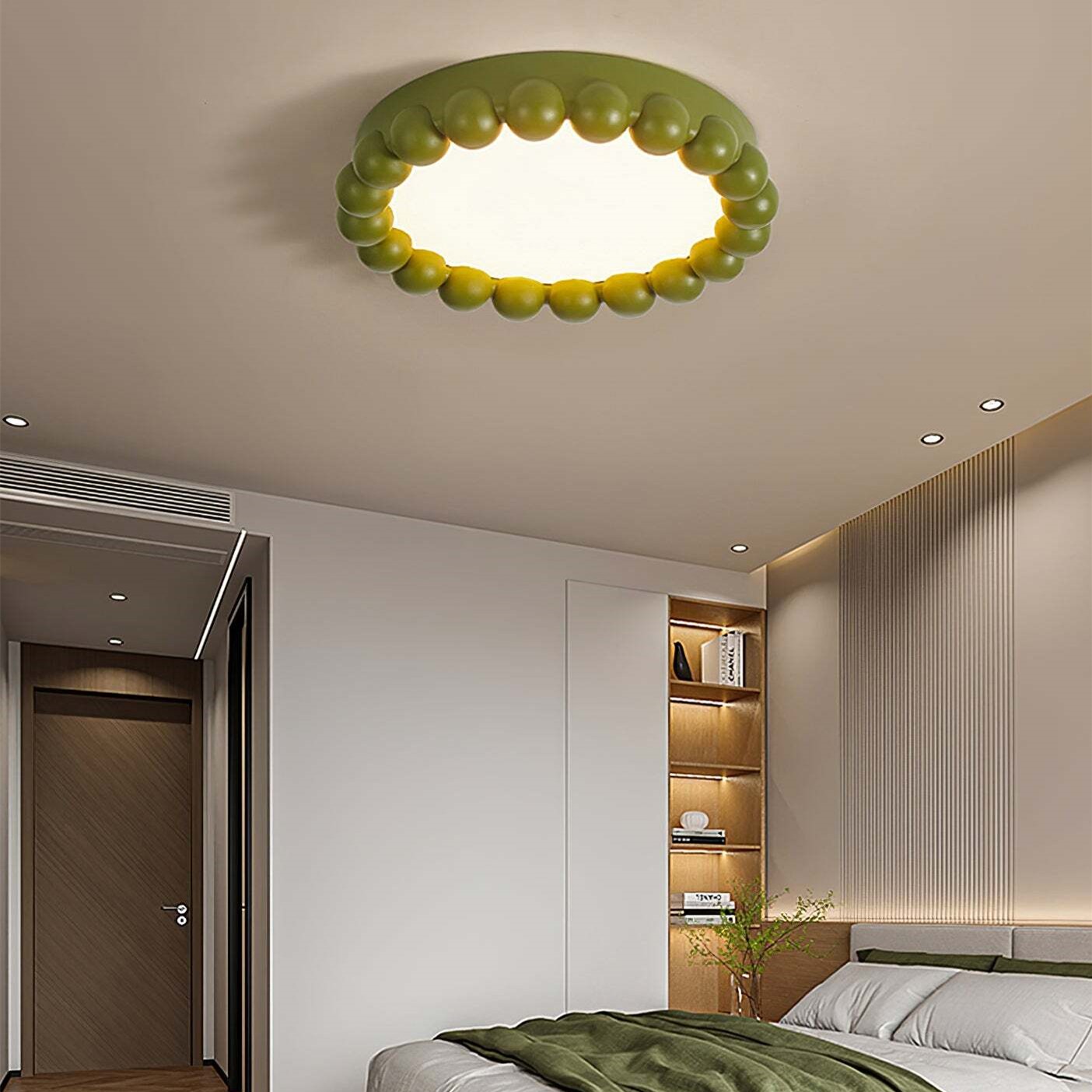 Minori Cream Art Deco LED Ceiling Lamp - Minimalist Round Design For Various Spaces K172