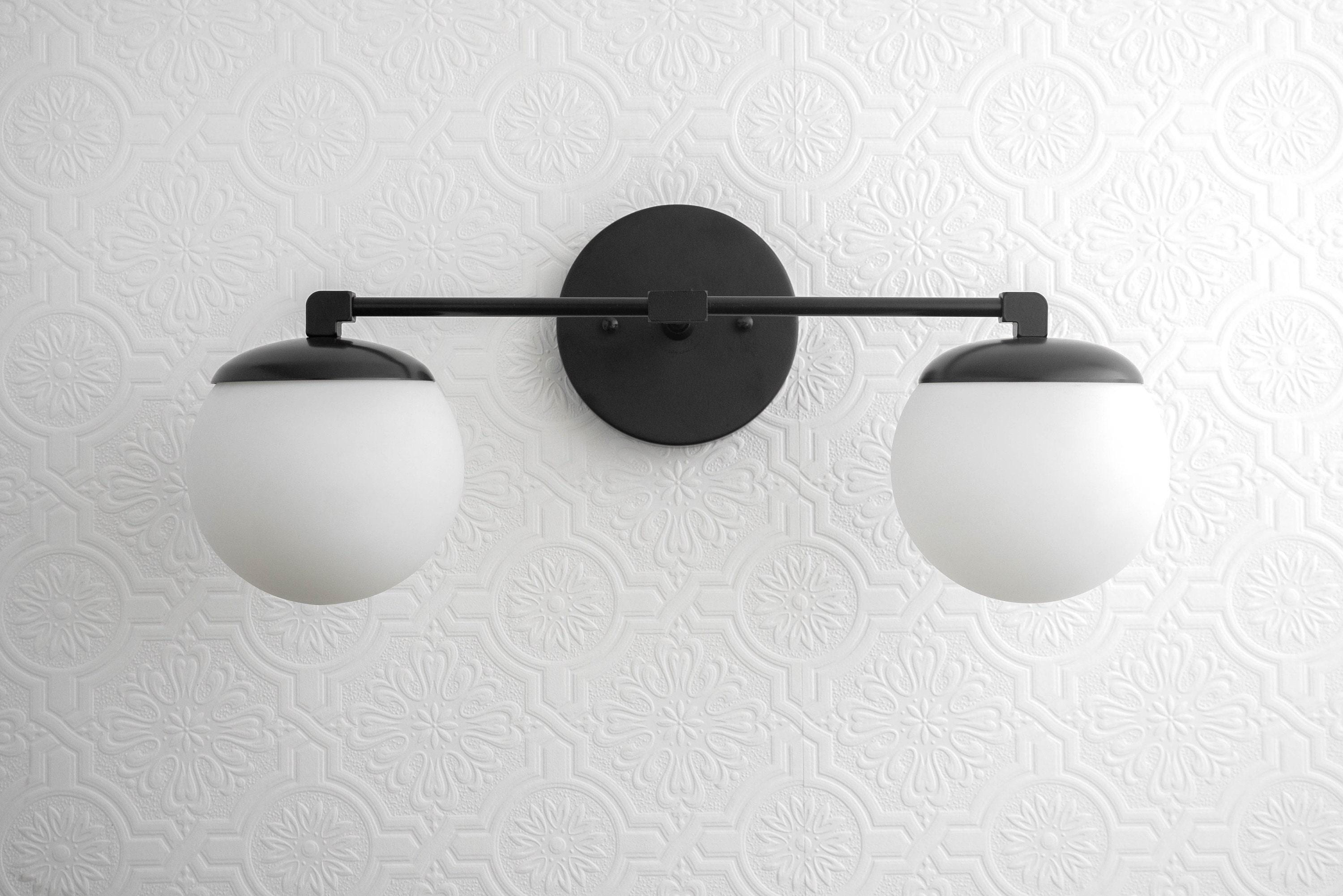 Glorica Glass Vanity Light - Art Deco Brass Wall Globe Fixture Modern K1521