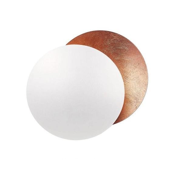 Elegant Round Lederam Wall Lamp - Modern Metallic Wall Light for Living Room