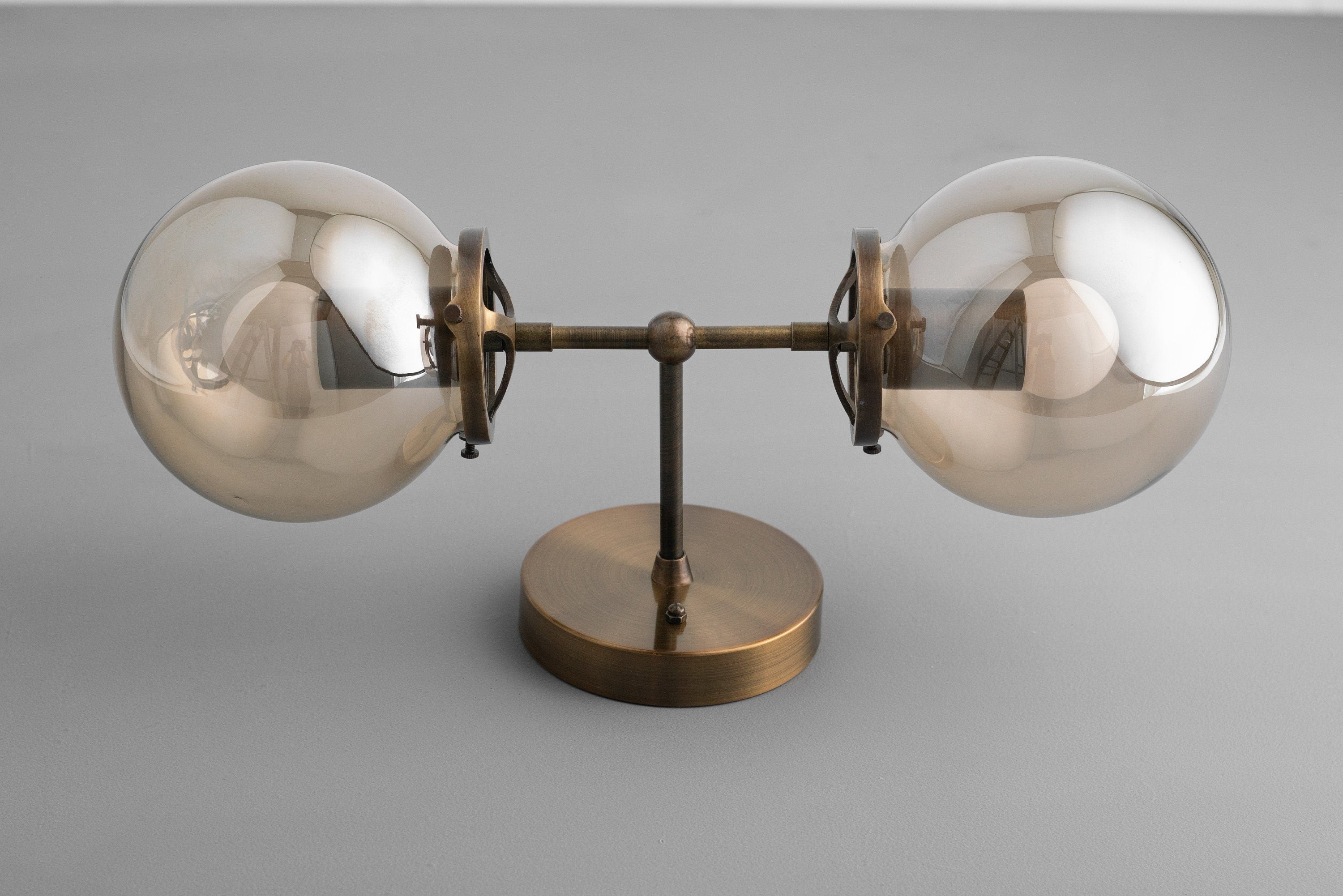 Lumio Globe Double Globe Vanity Wall Light - Rustic Farmhouse Bathroom Wall Fixture K1489