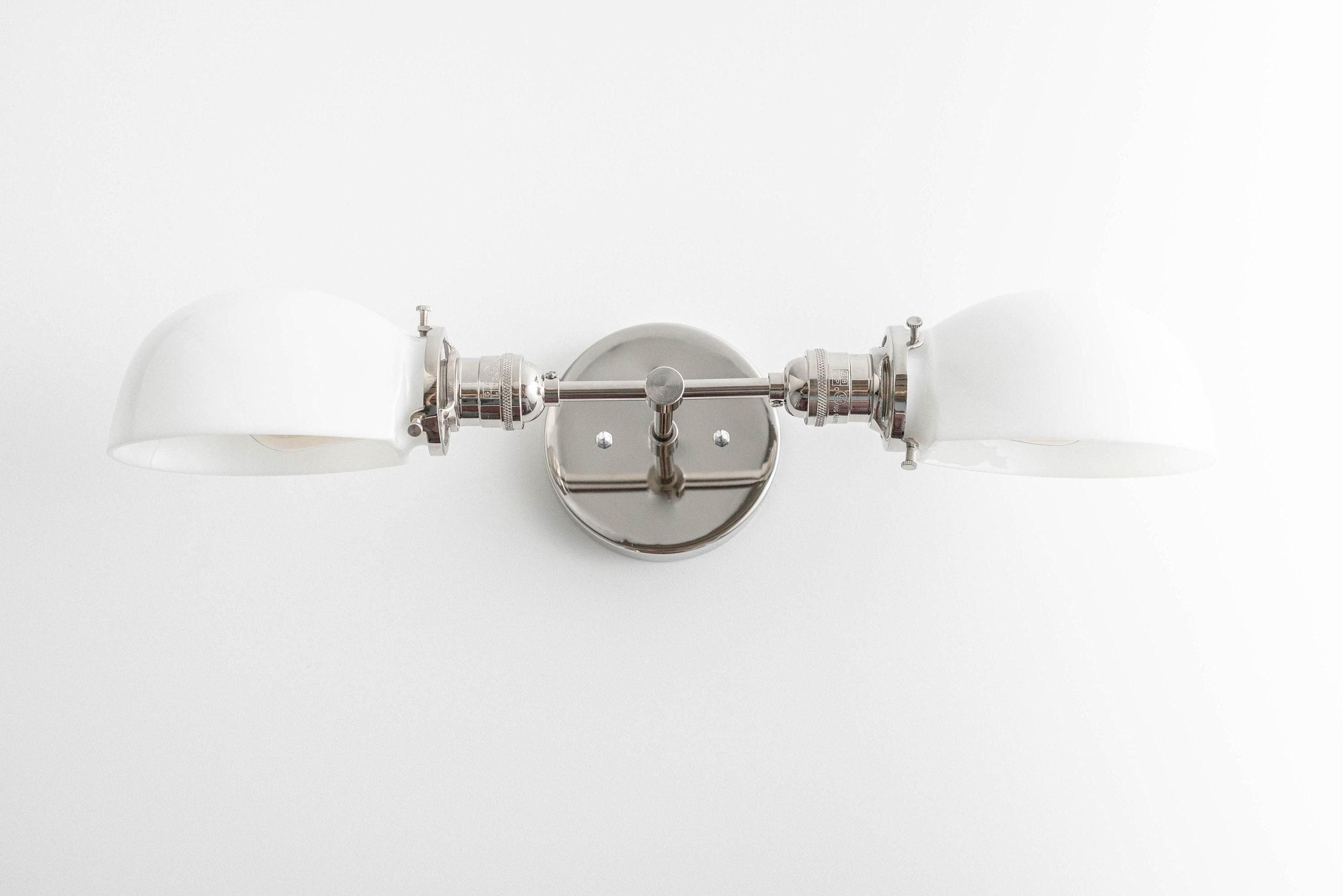 Ornato Luxe Mid-Century Vanity Light - Brass Bathroom Fixture with Opal Glass K1474