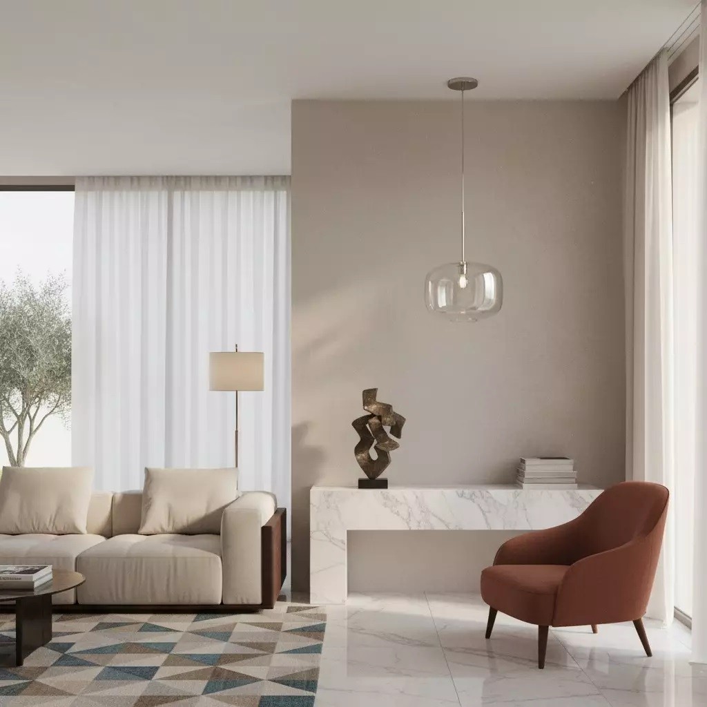 Lumivelle Pebble Pendant Light - Adjustable Glass Shade - Modern Lighting K1403
