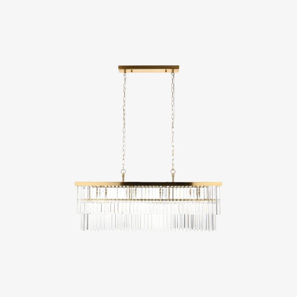 Vitralon Linear Pendant Lamp - Diamond-Shaped Glass Lampshade K1912