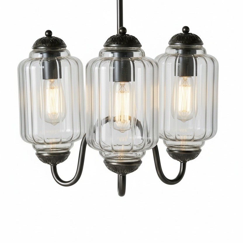 3 Lights Eloise Glass Chandelier for Living Room K947