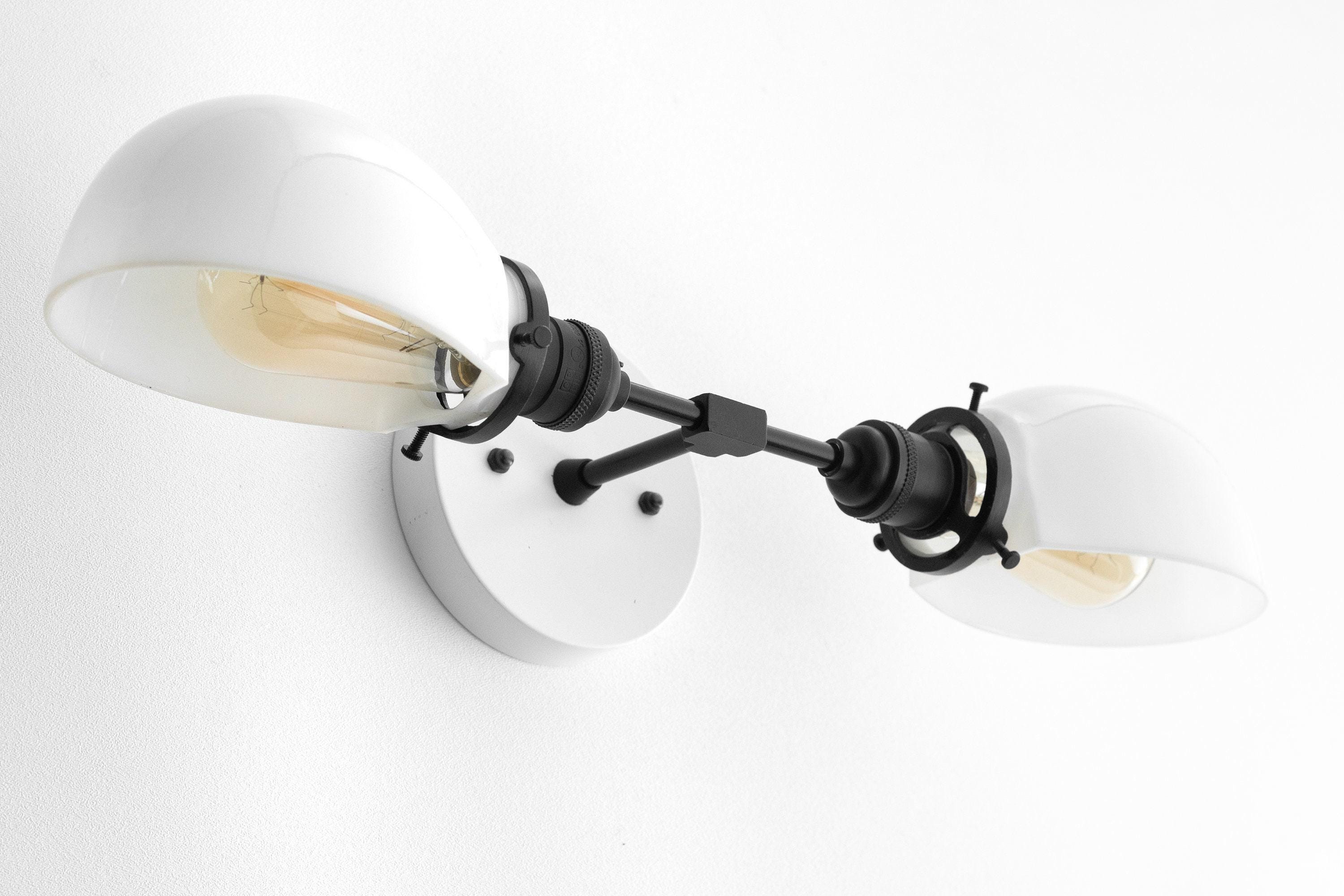 Ornato Luxe Mid-Century Vanity Light - Brass Bathroom Fixture with Opal Glass K1474
