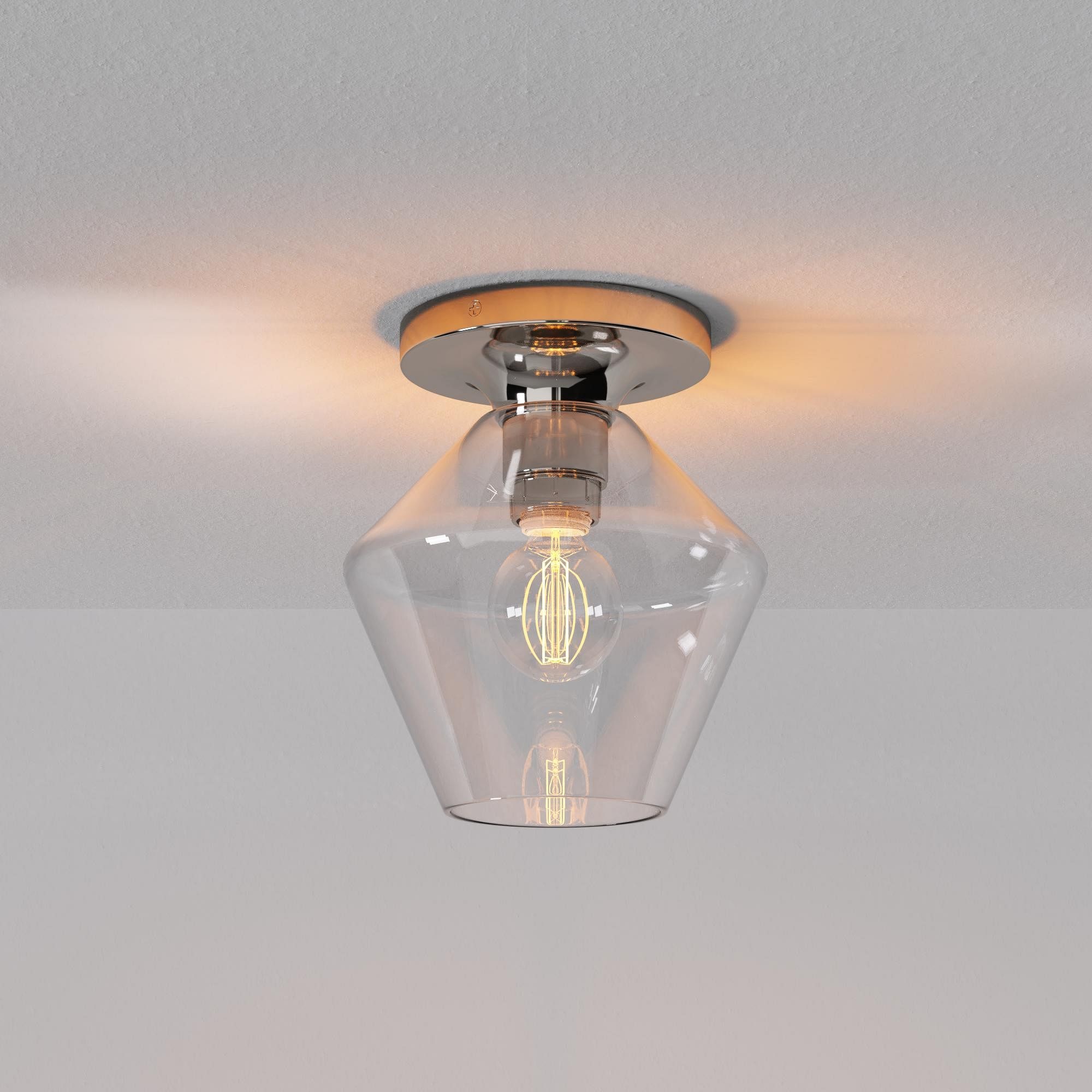 Merin Sleek Glass Ceiling Lamp - Geometric Flushmount Lamp for Dining Room K1223