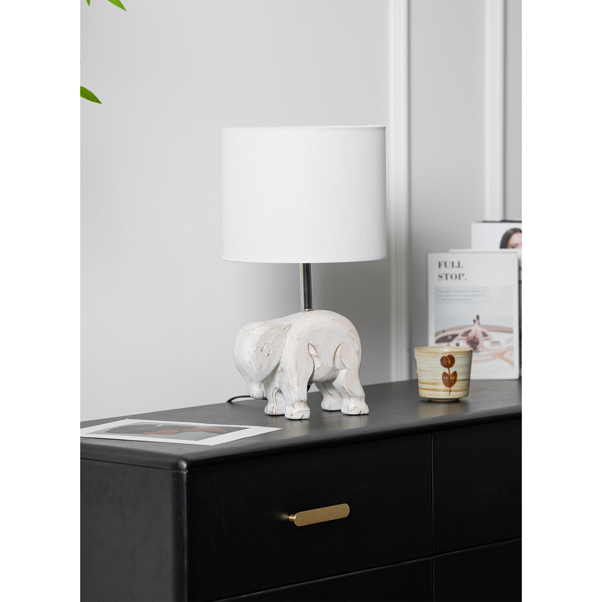 Carved Wood Animal Table Lamp D521