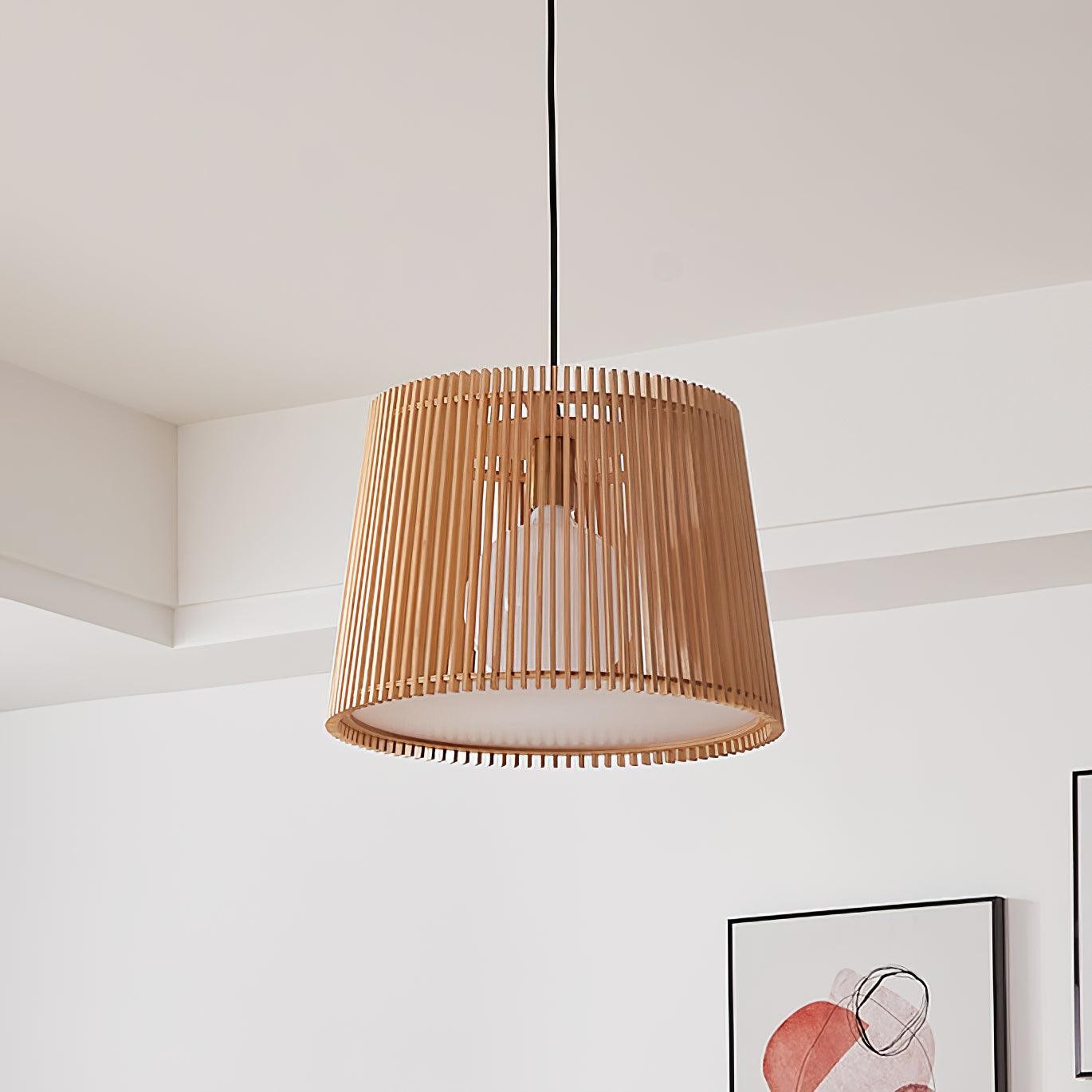 Wooden Log Color Cage Pendant Light K654