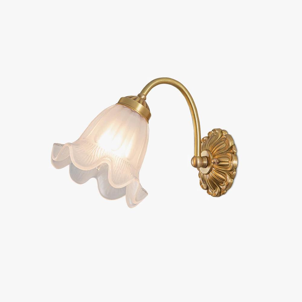 Nordic Modern Retro Elegant Flower Brass Glass Wall Lamp K276