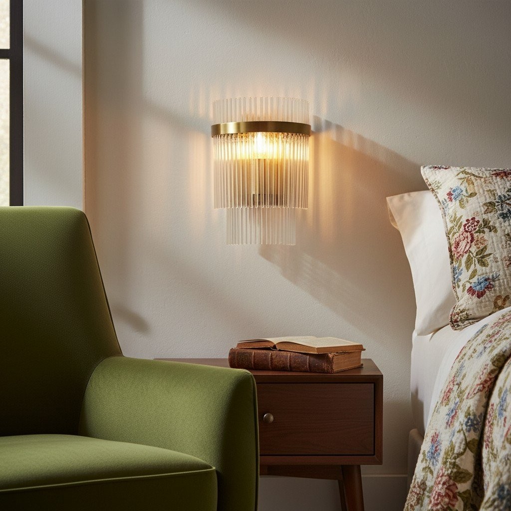 RibGlow Minimalist Glass Rod Wall Light - Elegant Accent Sconce for Home K1834