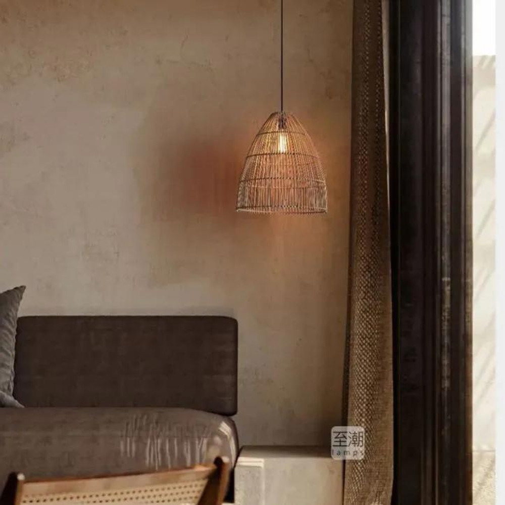 Runa Boho Rattan Pendant Light D831