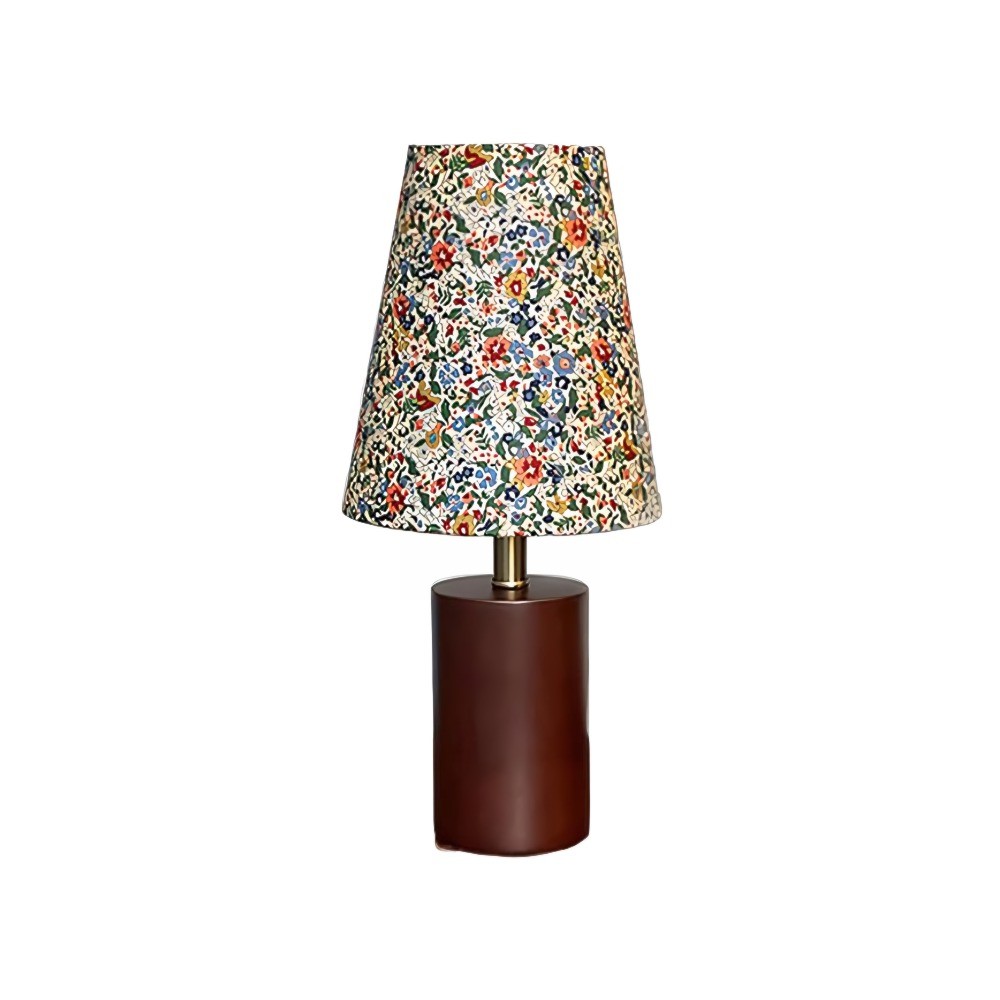 French Fabric Floral Wood Small Table Lamp For Bedroom K810