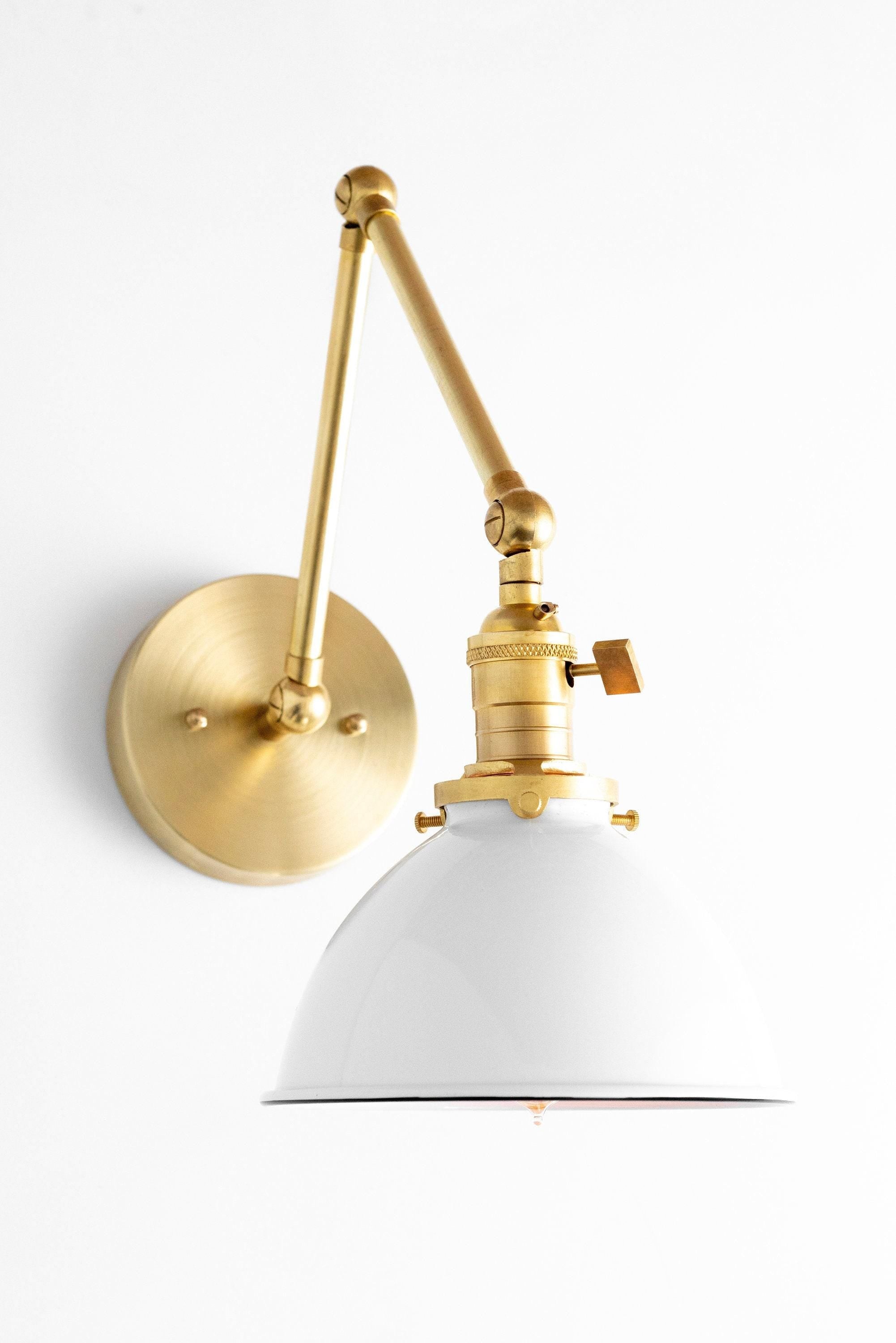 Conique Metal Vintage Industrial Swing Arm Wall Lamp - Adjustable Dome Shade for Study K1467