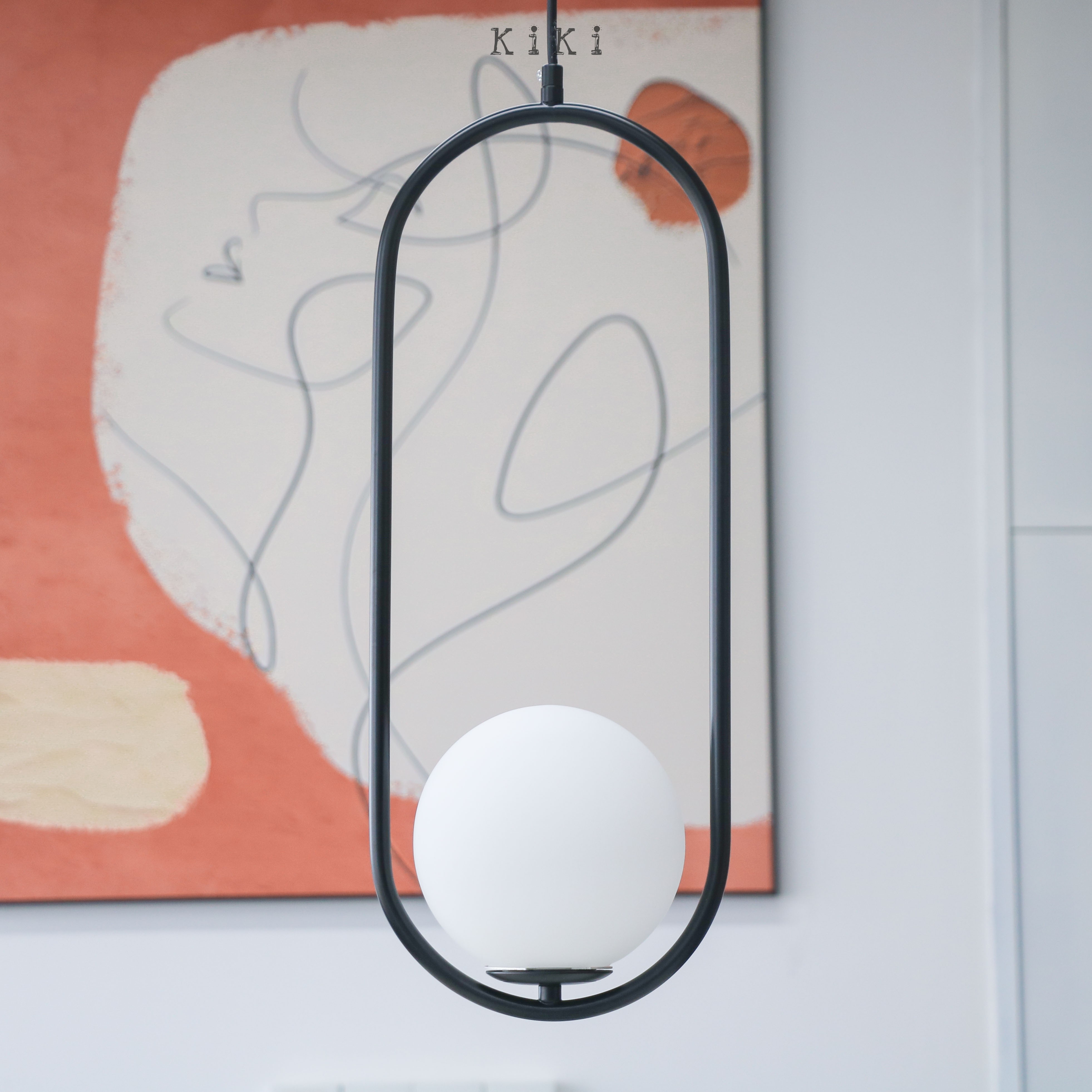 Minimalist Mila Pendant Lamp - Oval Hanging Light for Bedroom Bedside