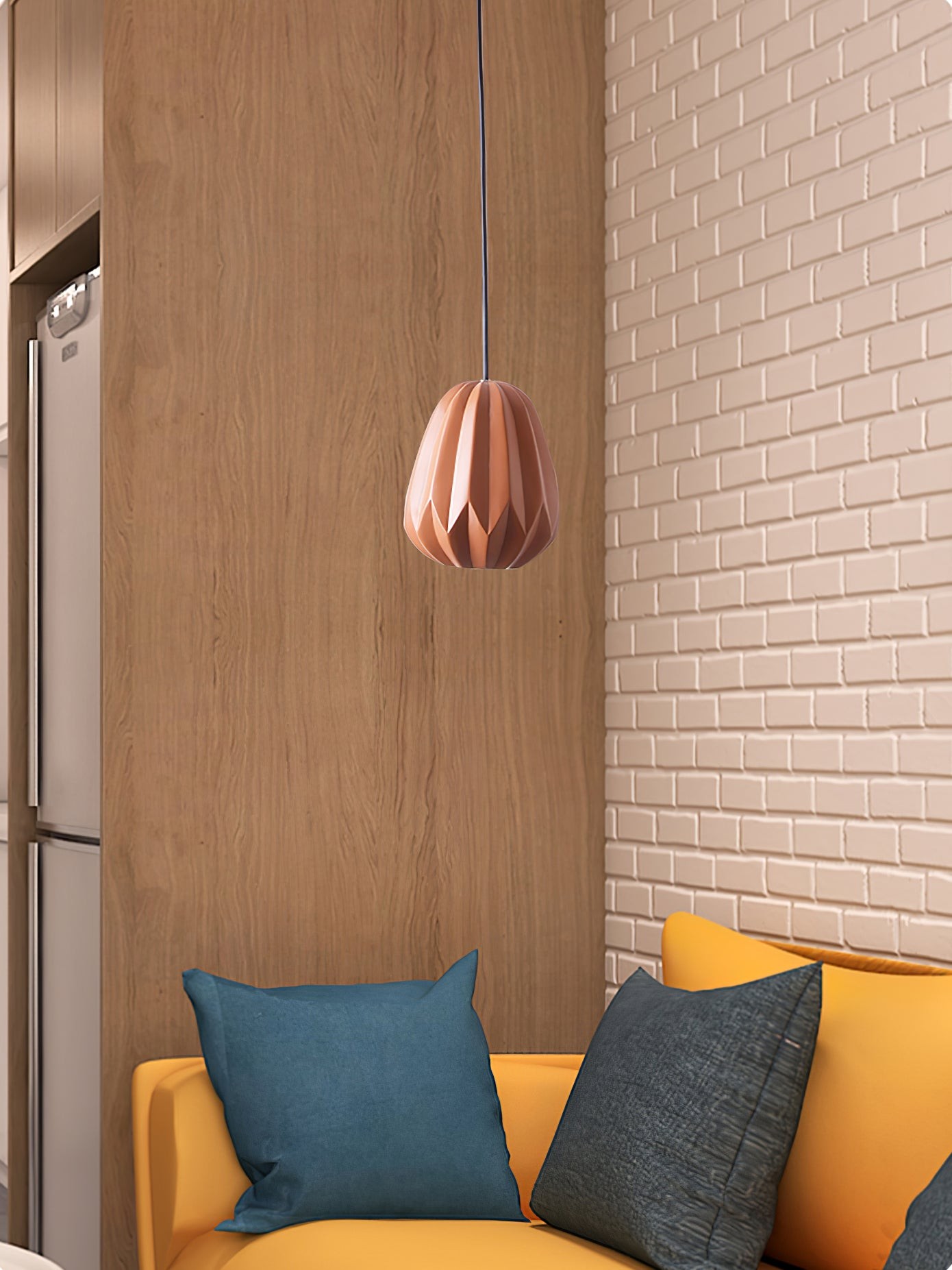 Papaya Resin Pendant Lamp K1064