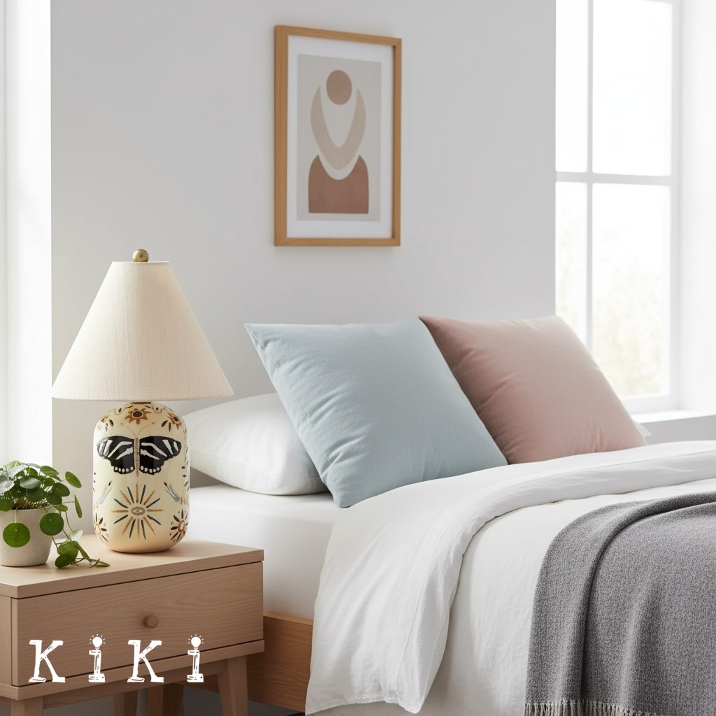 Ceruna Elegant Ceramic Table Light - Minimalist Style Lamp for Nightstand K1672