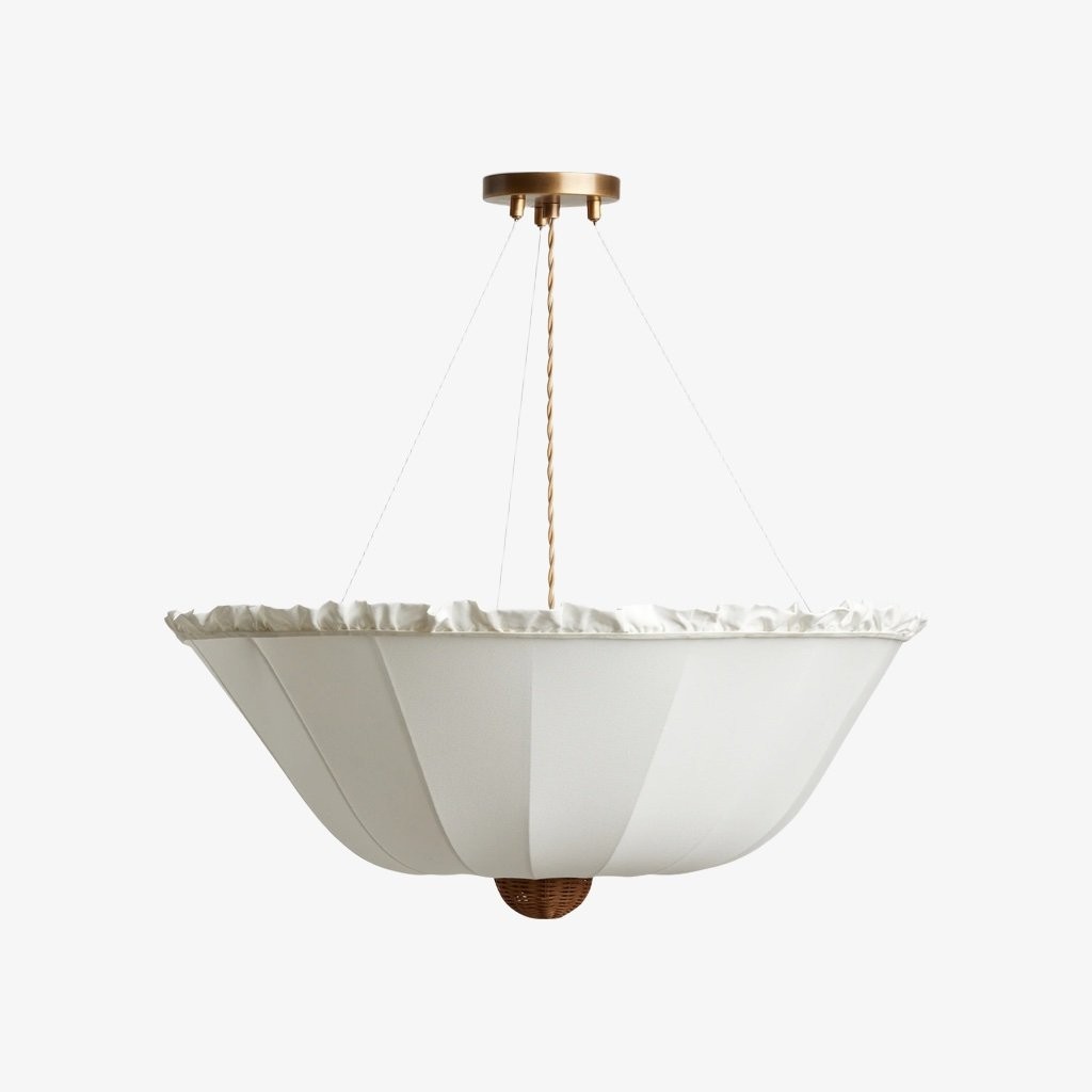 Wickara Woven Parasol Ceiling Light - Modern Flush Mount for Living Room K2050