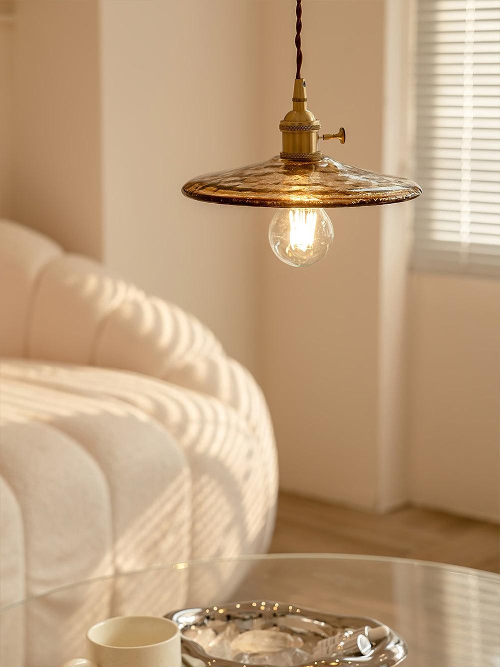 Brass Vintage Clear Glass Pendant Light K586