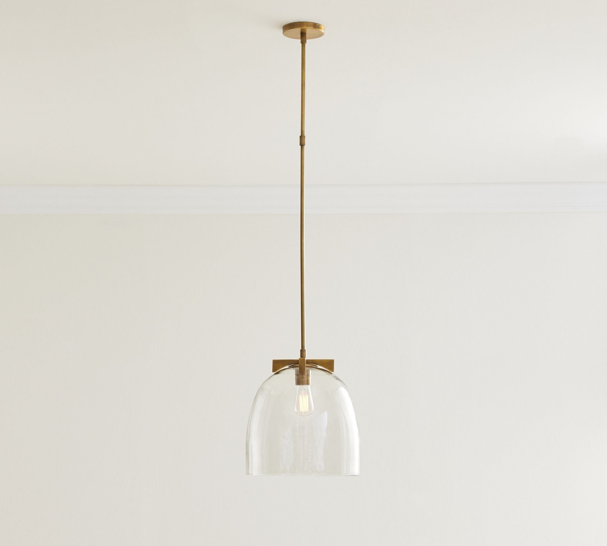 Auria Clear Glass Pendant Light - Stylish Dome Pendant Lamp for Kitchen and Lounge K1290