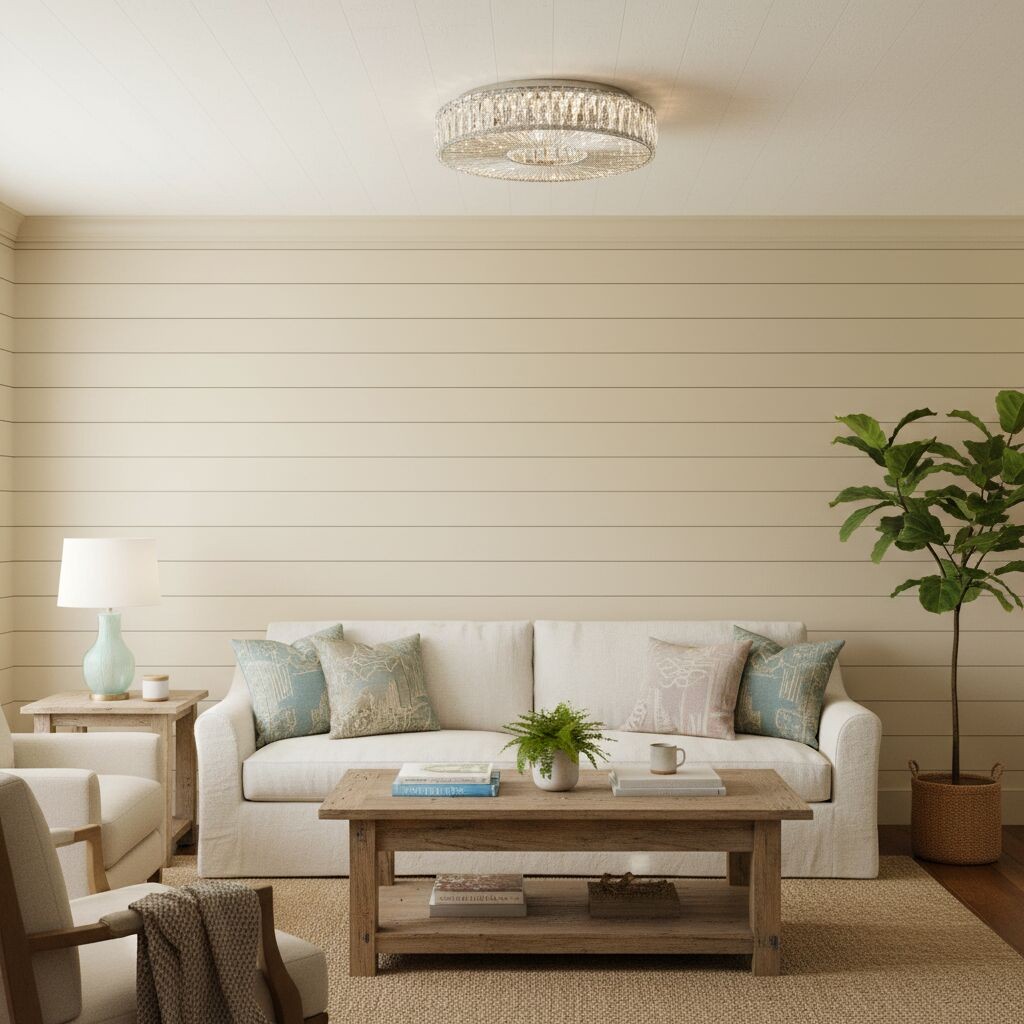 Glomar Glass Round Flush Ceiling Light - Modern Metal Glass Finish Living Areas K2119