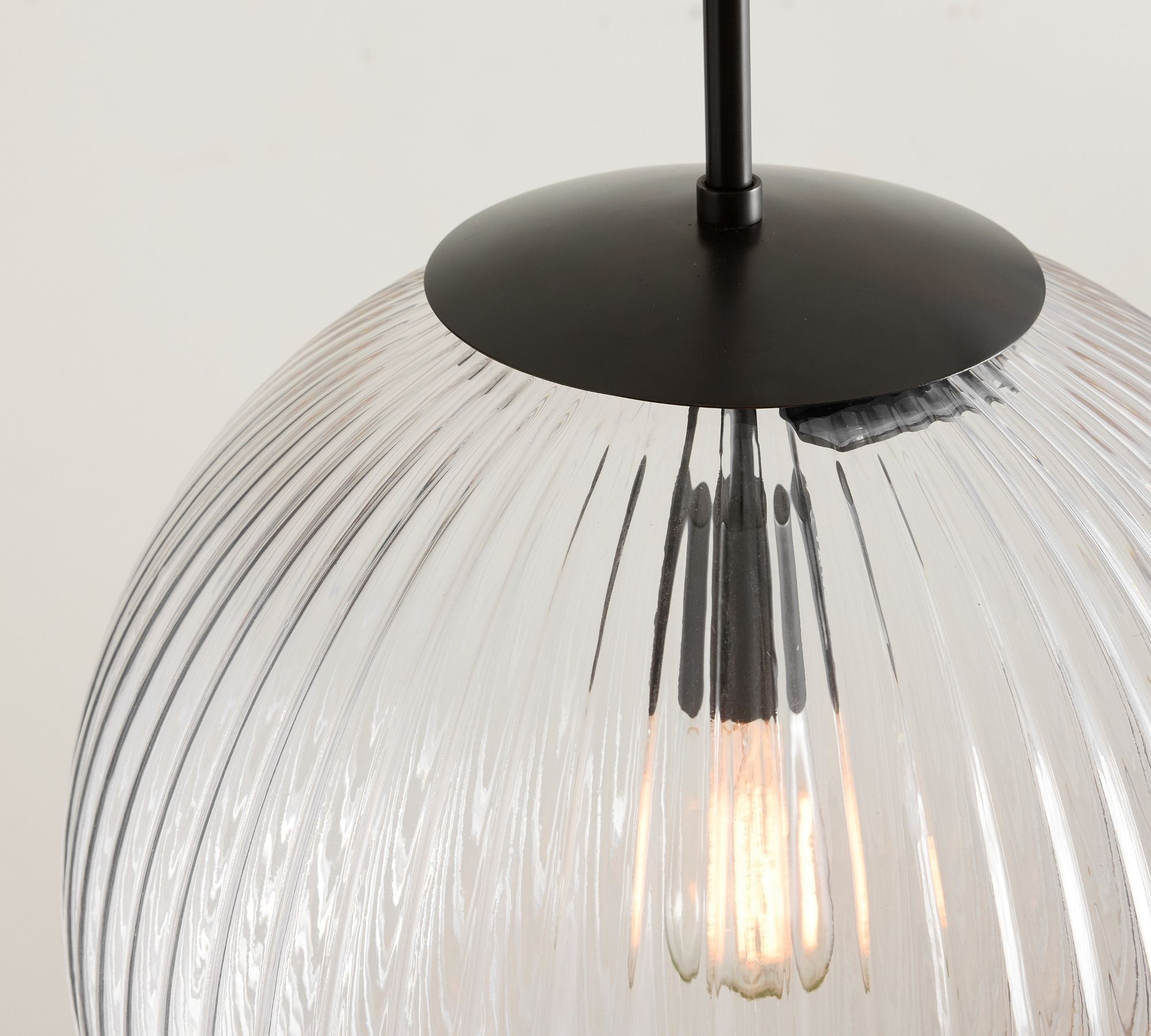 Bravira Textured Glass Pendant Light - Minimalist Modern Lamp for Kitchen Island K1325
