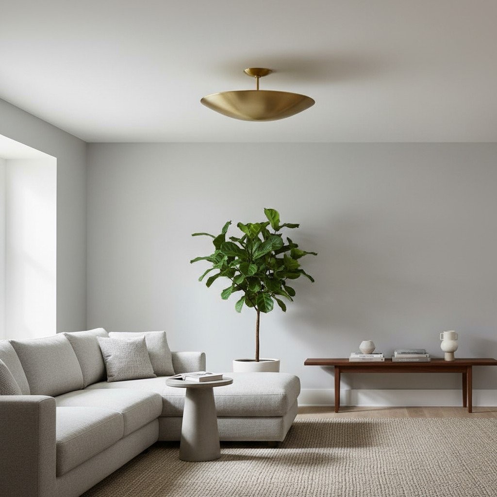 Plara Flush Mount - Rounded Minimalist Dome Metal Ceiling Light for Hallway K1694