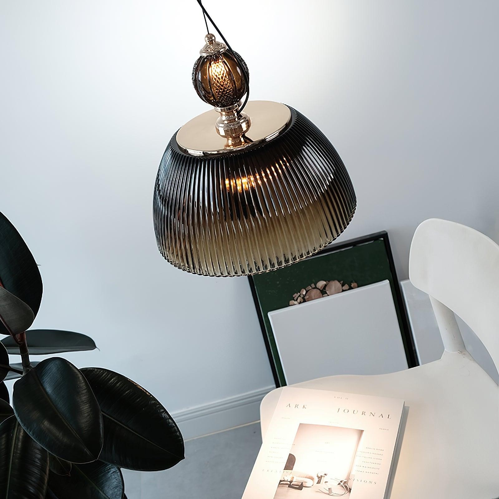 Modern Vintage Gradient Green Glass Shade Single Head Pendant Lamp K415